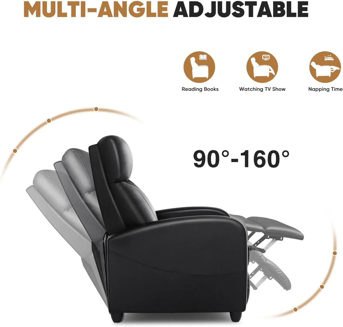 Adult recliner, living room massage recliner, adjustable home theater chair single sofa