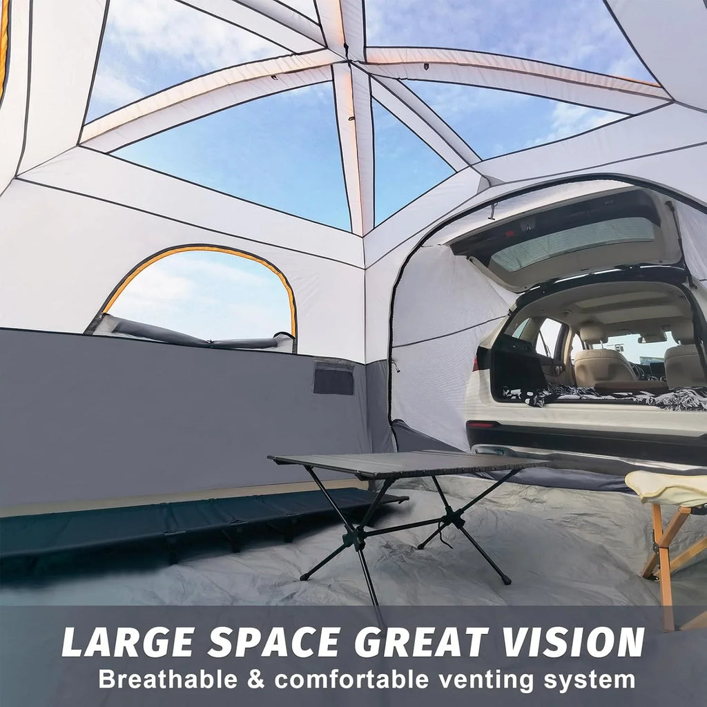 Tente SUV pour camping, tente hayon SUV 6 personnes - Installation facile avec double toit