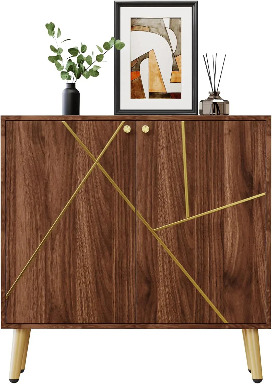 Meuble indépendant en bois noir pour salon, chambre, salle à manger et couloir