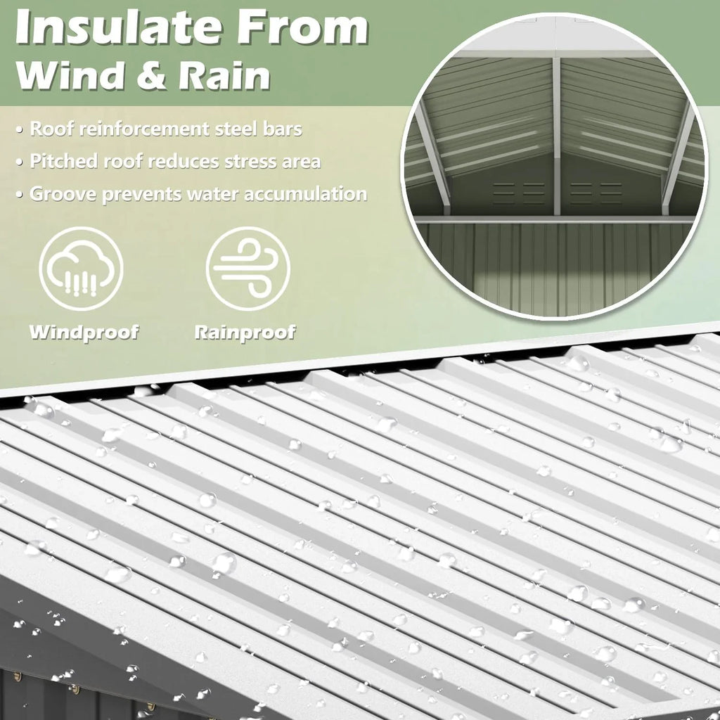 Abri de jardin extérieur Devoko 5 x 3 pi verrouillable en métal