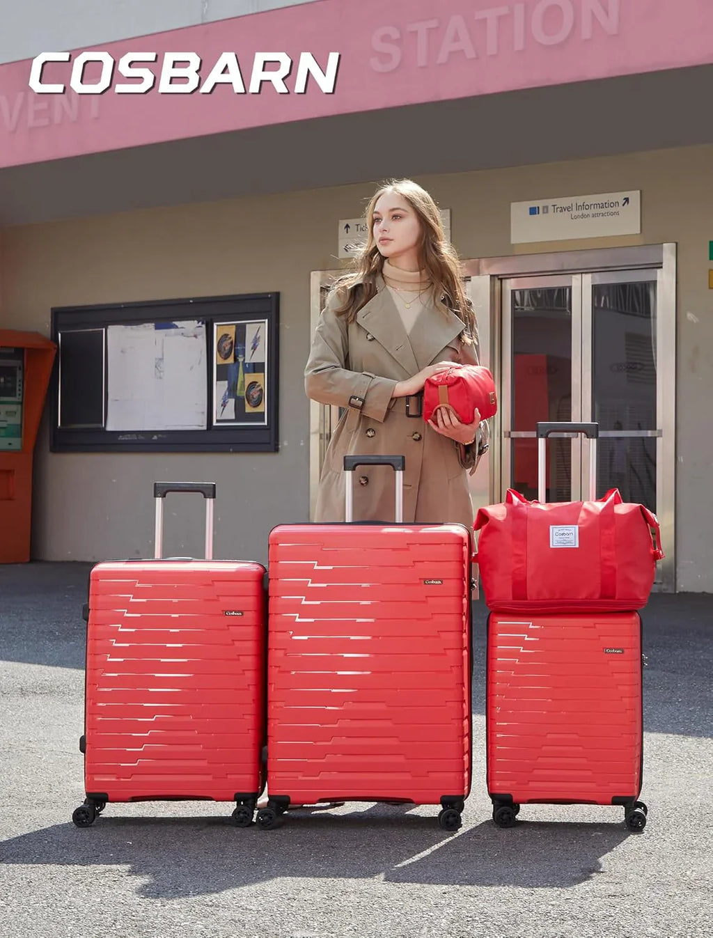 Ensemble de 5 bagages à roulettes, valise rigide en ABS avec roulettes pivotantes