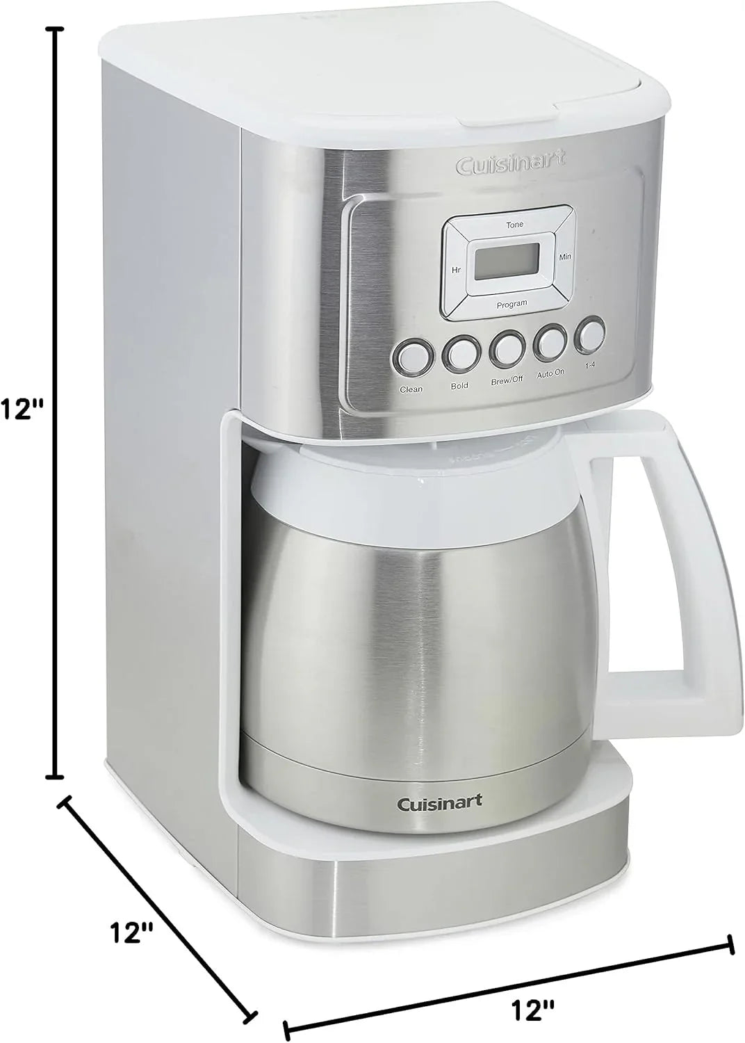 Cafetière Cuisinart 12 tasses, machine à café à carafe thermique programmable PerfecTemp avec réglage de 1 à 4 tasses, contrôle de l'intensité de l'infusion et pause d'infusion