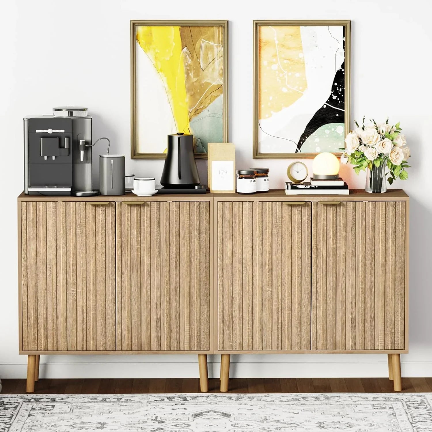 Meuble indépendant en bois noir pour salon, chambre, salle à manger et couloir