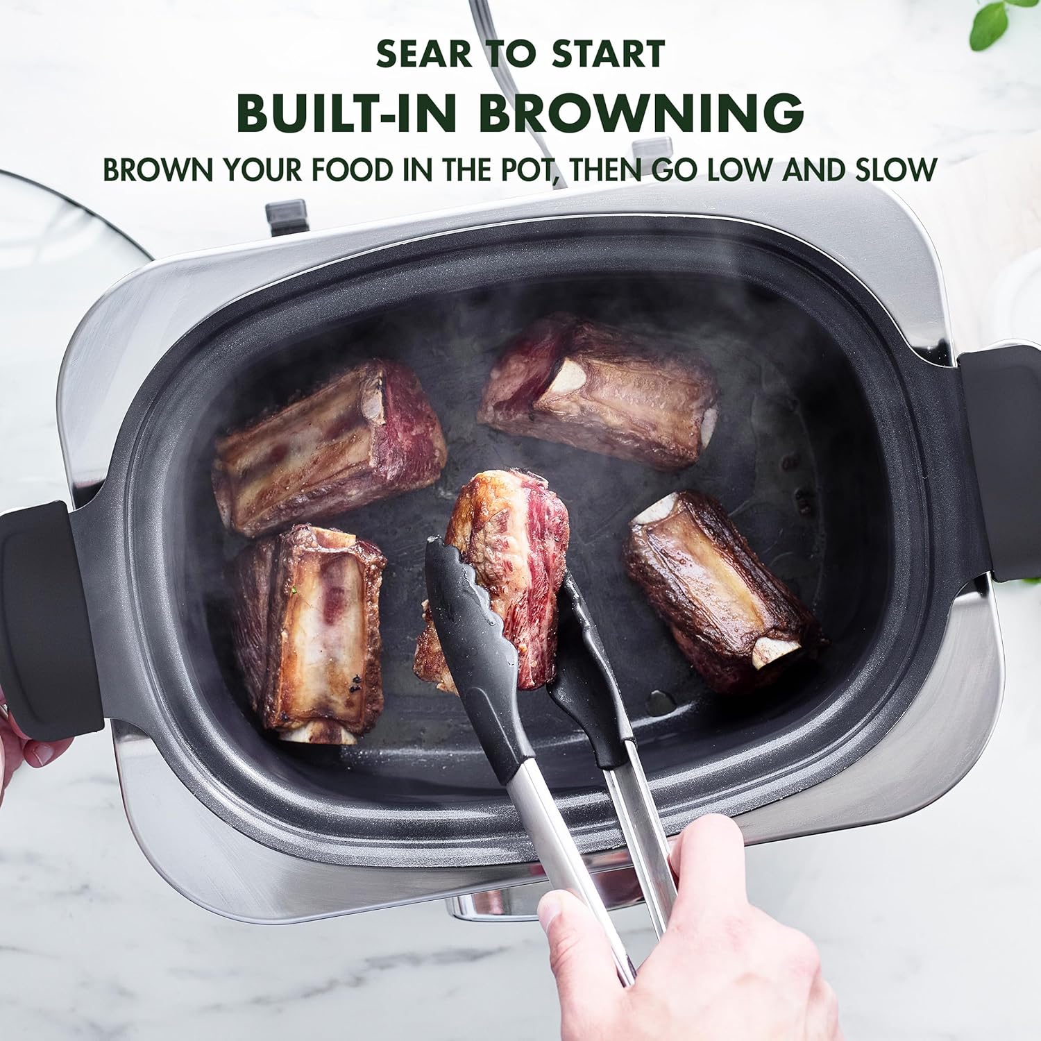 Mijoteuse électrique programmable 8 en 1 de 6 litres avec couvercle lavable au lave-vaisselle et base amovible