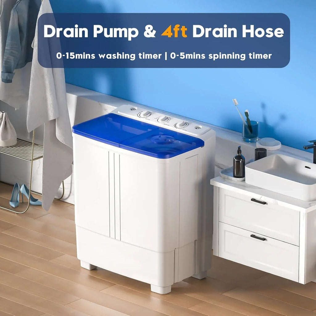 Machine à laver portable Auertech 28 lb Machine à laver à double cuve