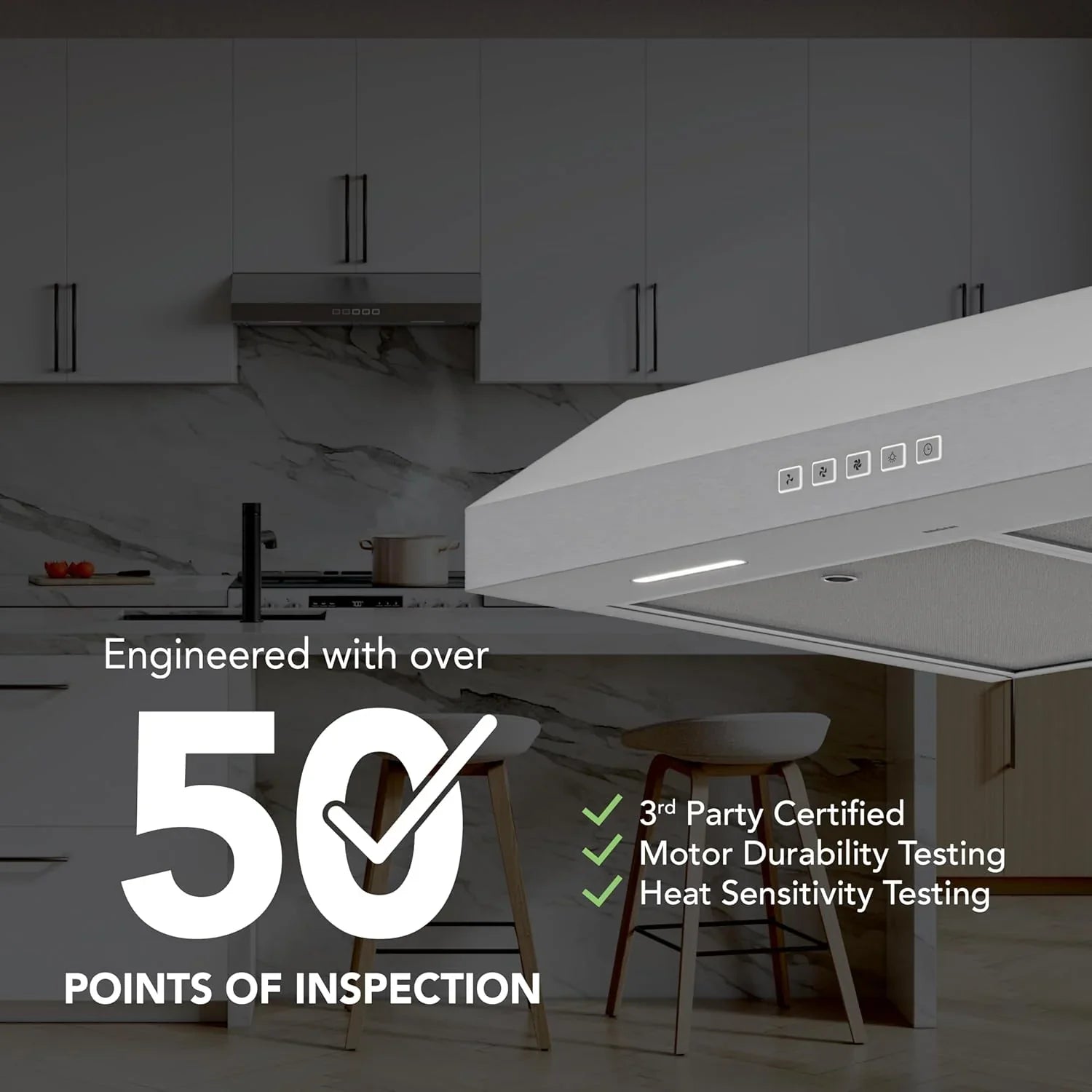 Hotte de cuisinière sous-armoire Broan-NuTone Glacier à trois vitesses avec éclairage DEL, conforme aux normes ADA