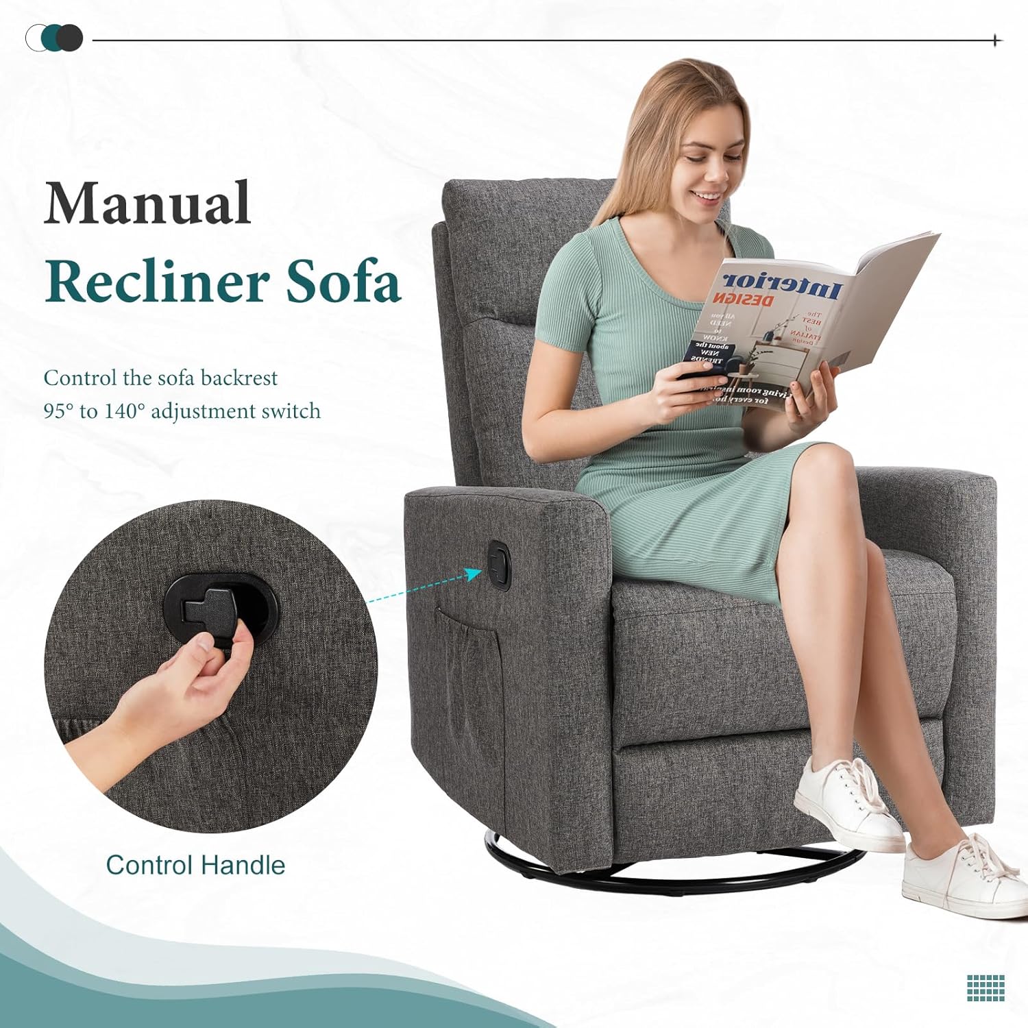 Adult recliner, living room massage recliner, adjustable home theater chair single sofa