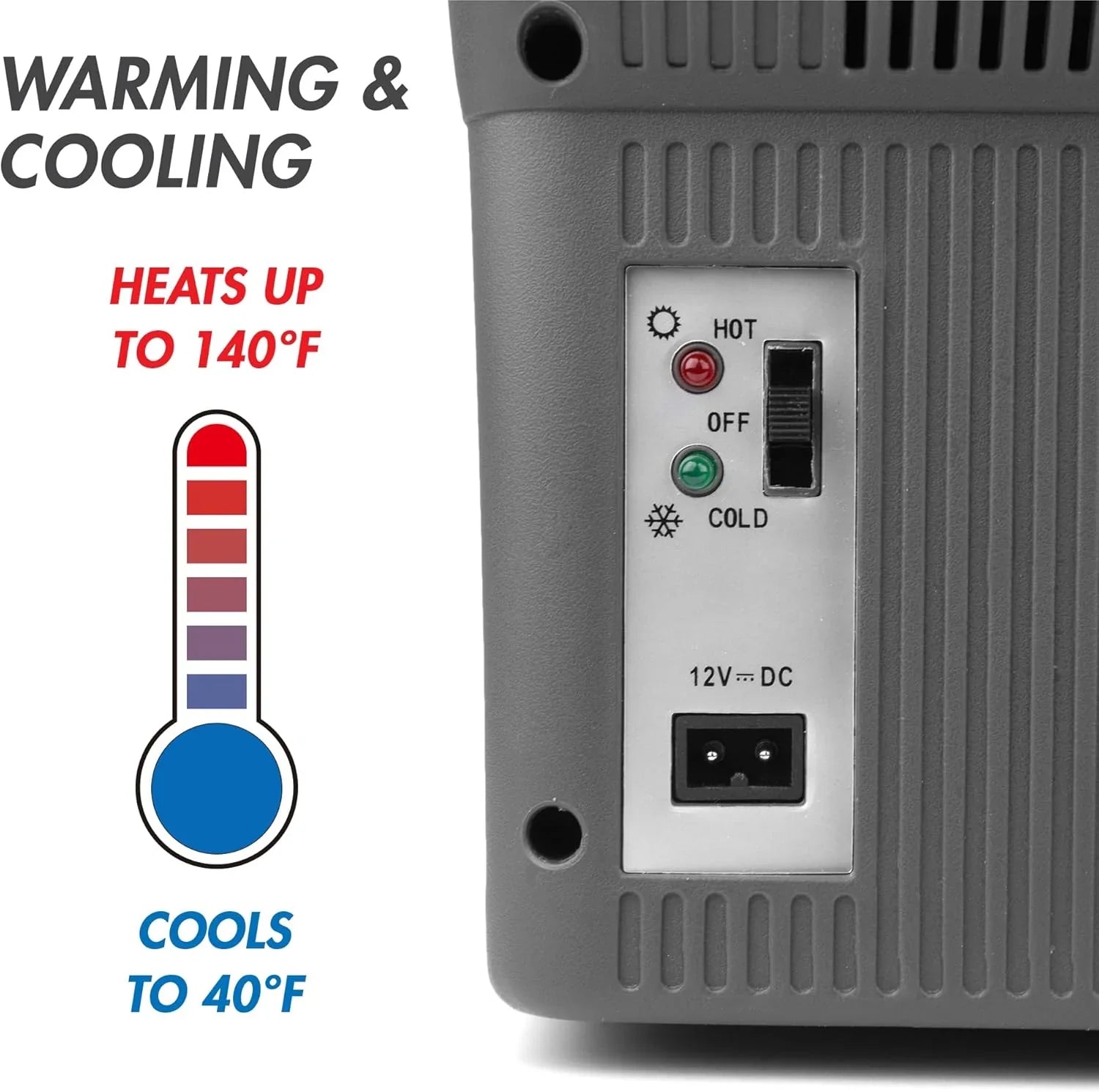 Glacière/chauffage thermoélectrique personnel, capacité de 14 litres, glacière électrique portable pour voiture avec 12/24 V CC, réfrigérateur compact 12 V