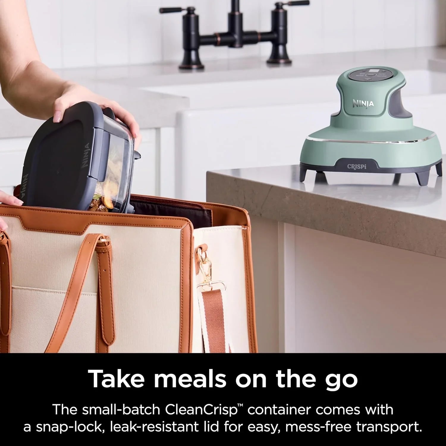 Ninja Crispi Friteuse à air portative en verre 4-en-1