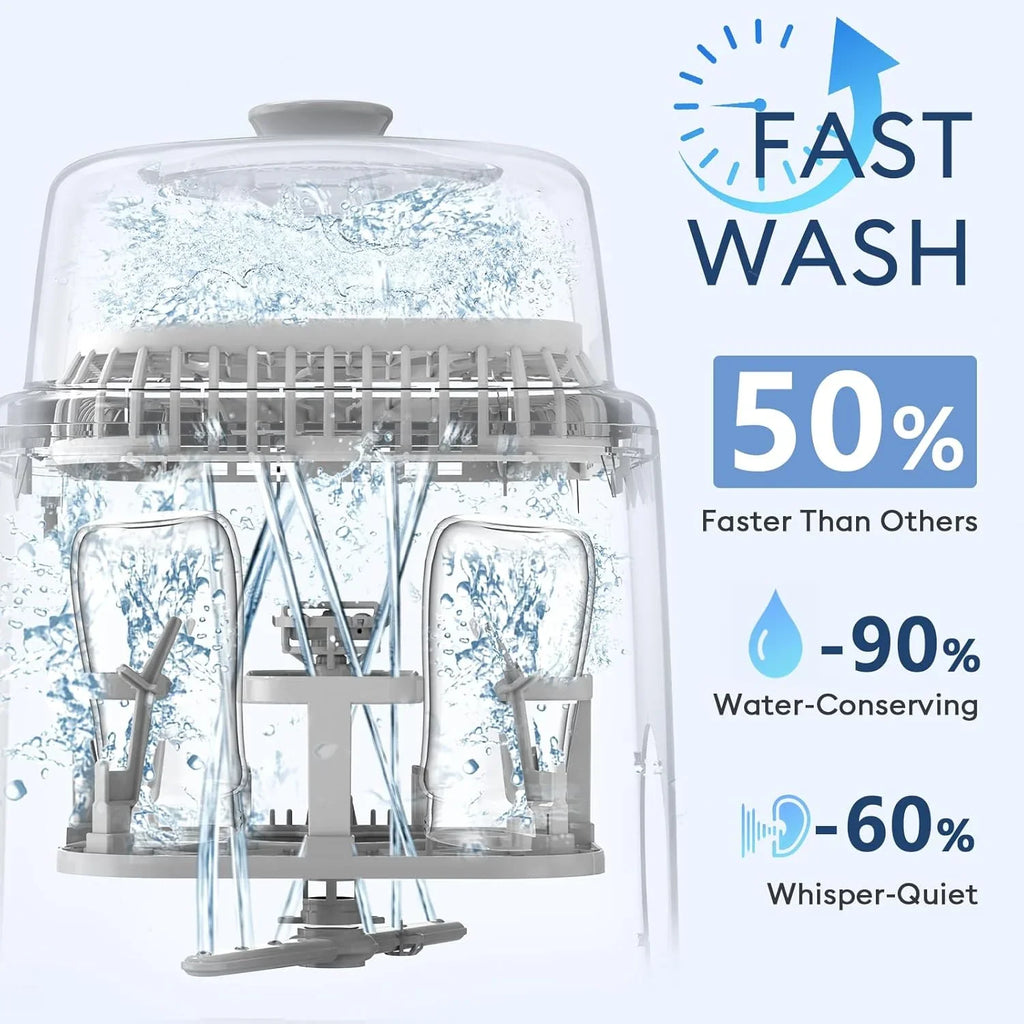 Lave-biberons - Lavage rapide en 19 minutes, stérilisateur et sèche-biberons, nettoyant tout-en-un, biberons, tire-lait et articles essentiels pour bébé