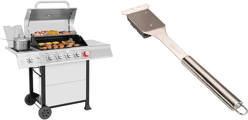 Barbecue au gaz propane Royal Gourmet GA5401T à 5 brûleurs avec gril et brûleurs latéraux, grille en acier inoxydable, surface de cuisson de 632 pouces carrés
