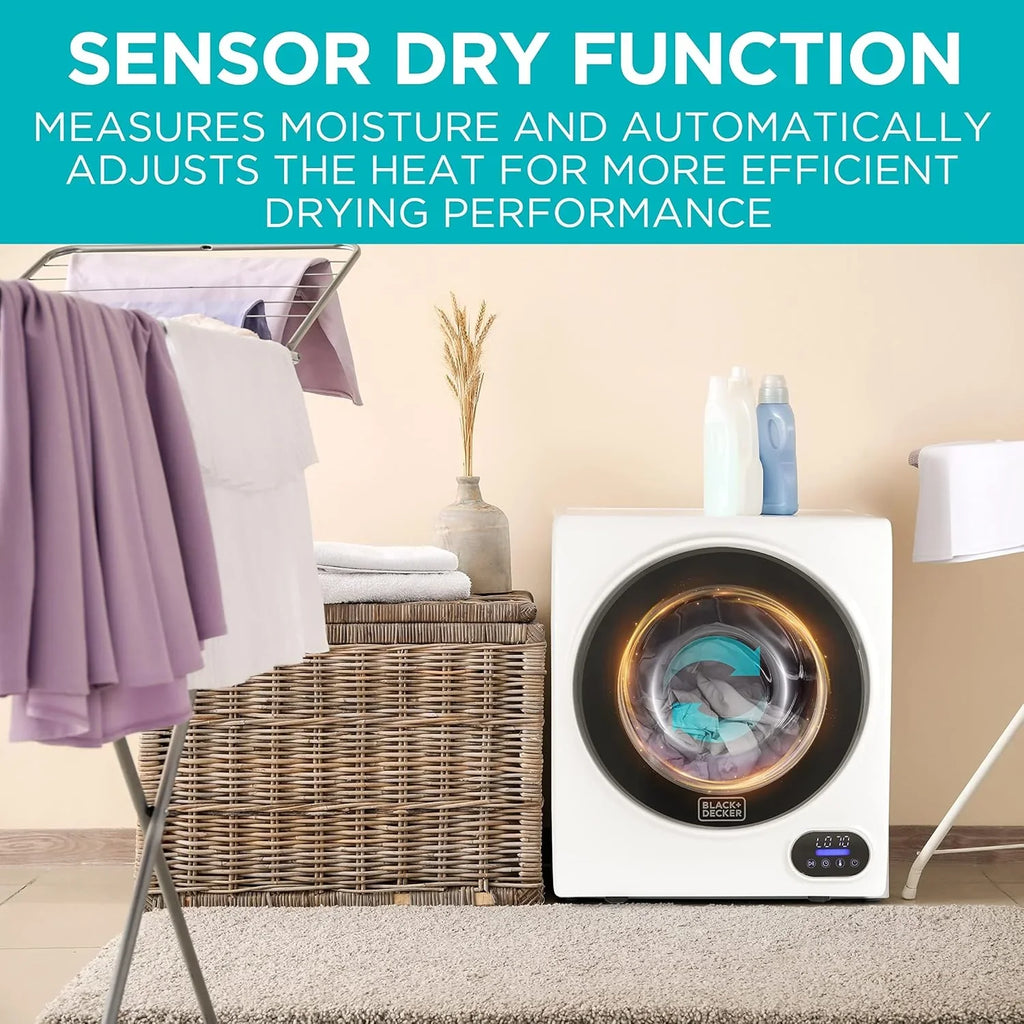 Sèche-linge compact, sèche-linge électrique de 1,5 pi³, 850 W, sèche-linge portatif ventilé de 120 V