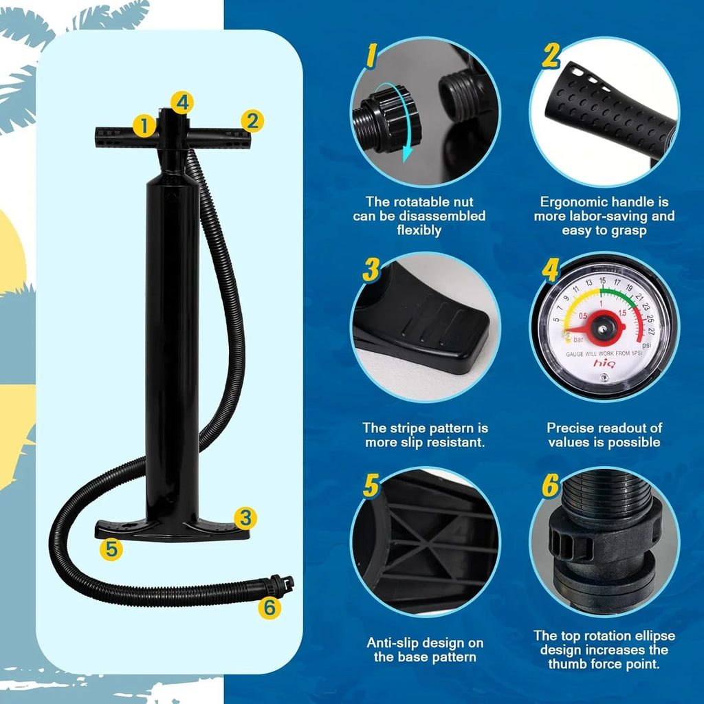 Planche de stand up paddle gonflable FunWater avec accessoires de pagaie SUP haut de gamme, pont EVA antidérapant, pagaie 11'/10'6'