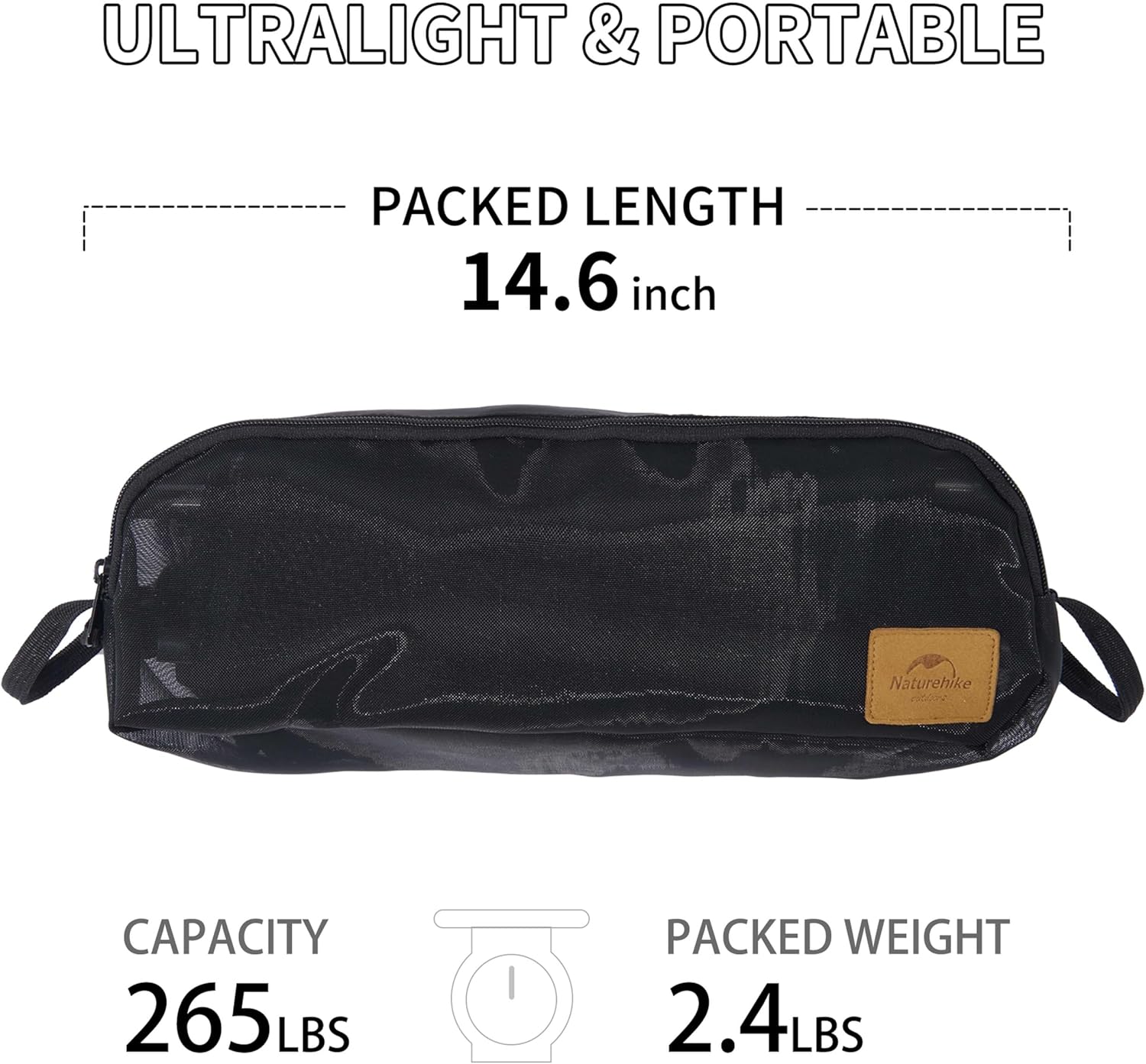 Chaise de camping ultralégère 2,12 lb Chaise de randonnée portable Chaise de randonnée pliante