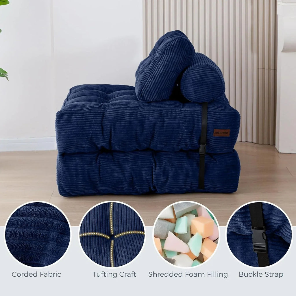 Canapé-lit pliant MAXYOYO, fauteuil convertible avec oreiller, matelas pliable avec support dorsal, fauteuil-lit pliant portable