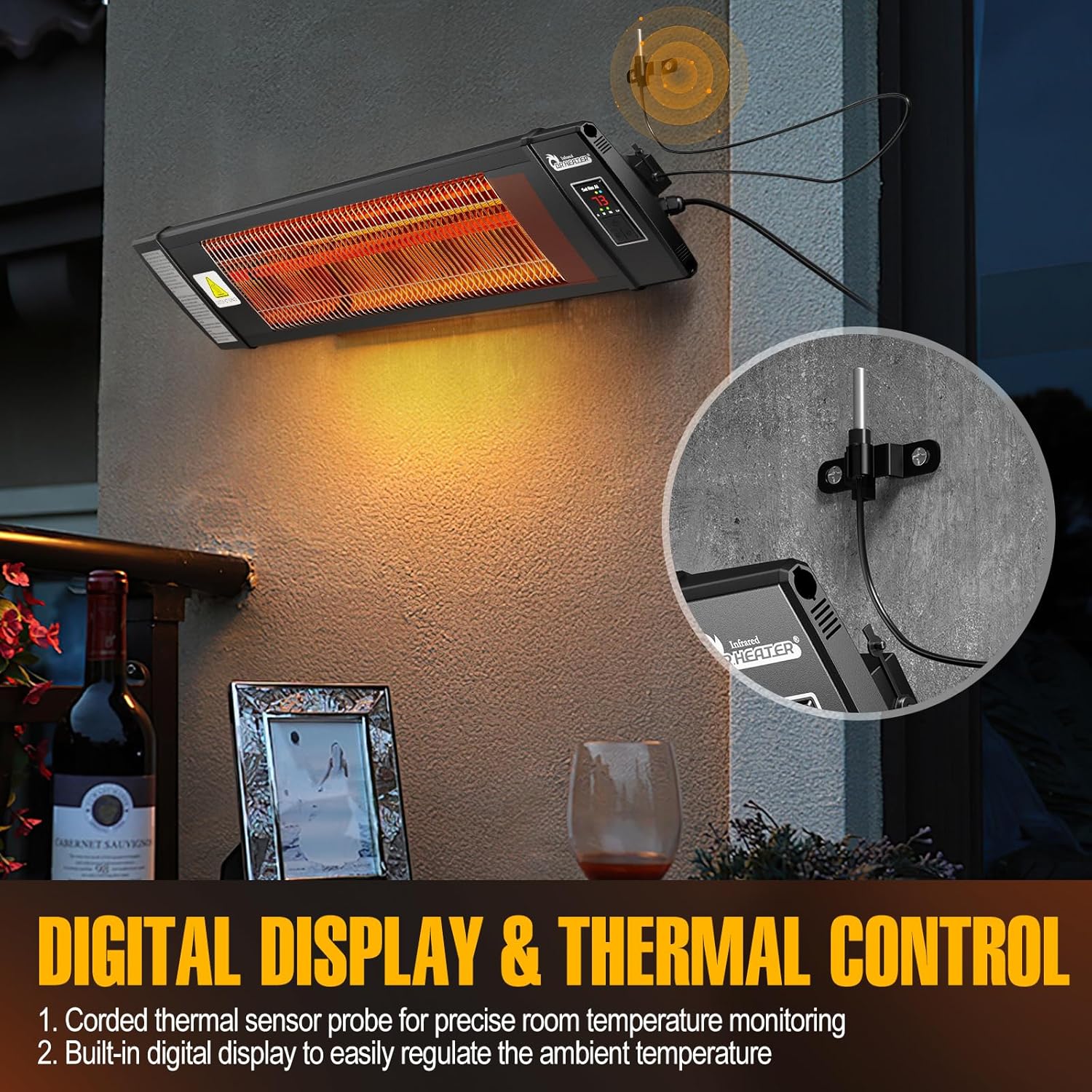 Chauffage de serre intelligent avec contrôle de température intégré et thermostat numérique