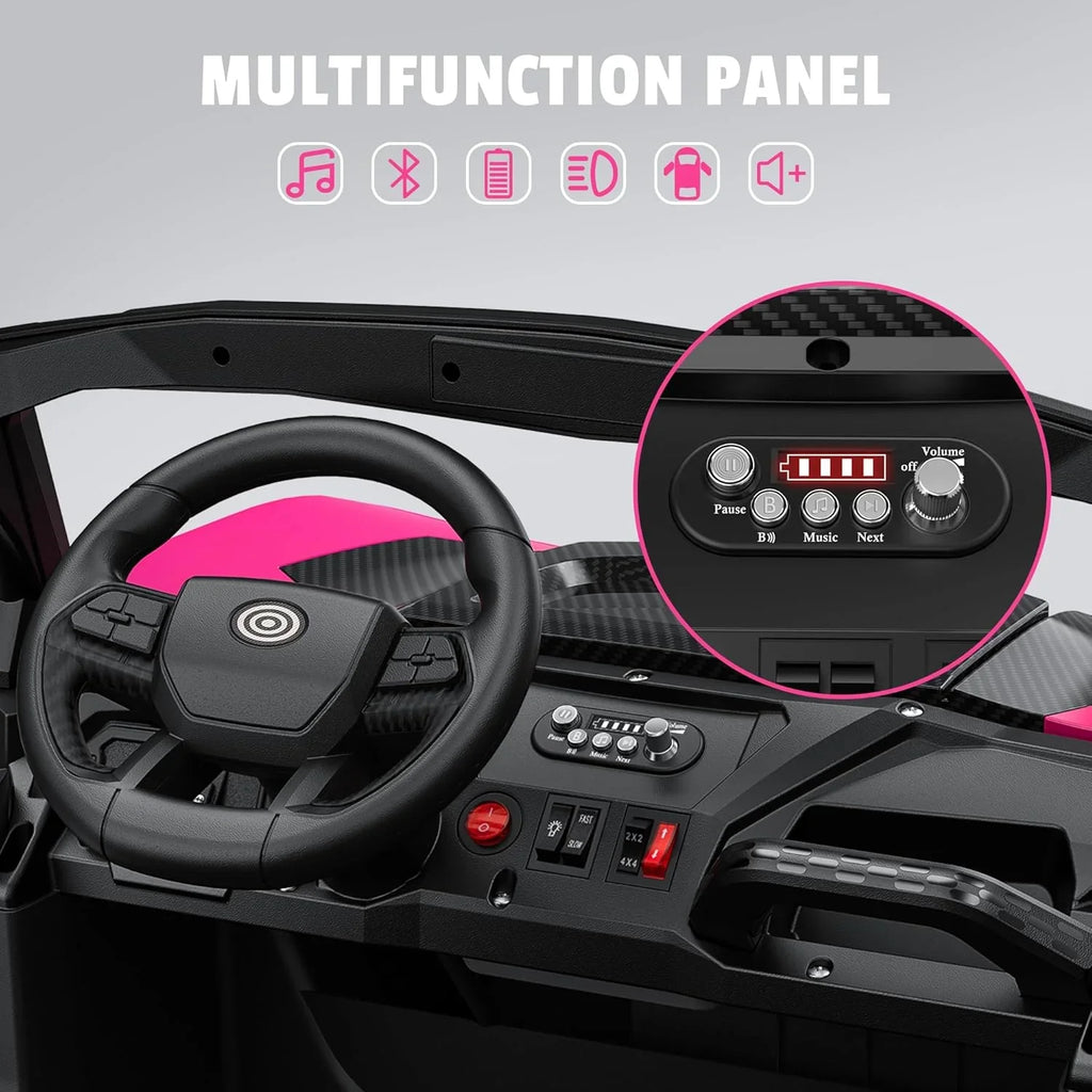 Camion jouet électrique de voyage tout-terrain rose