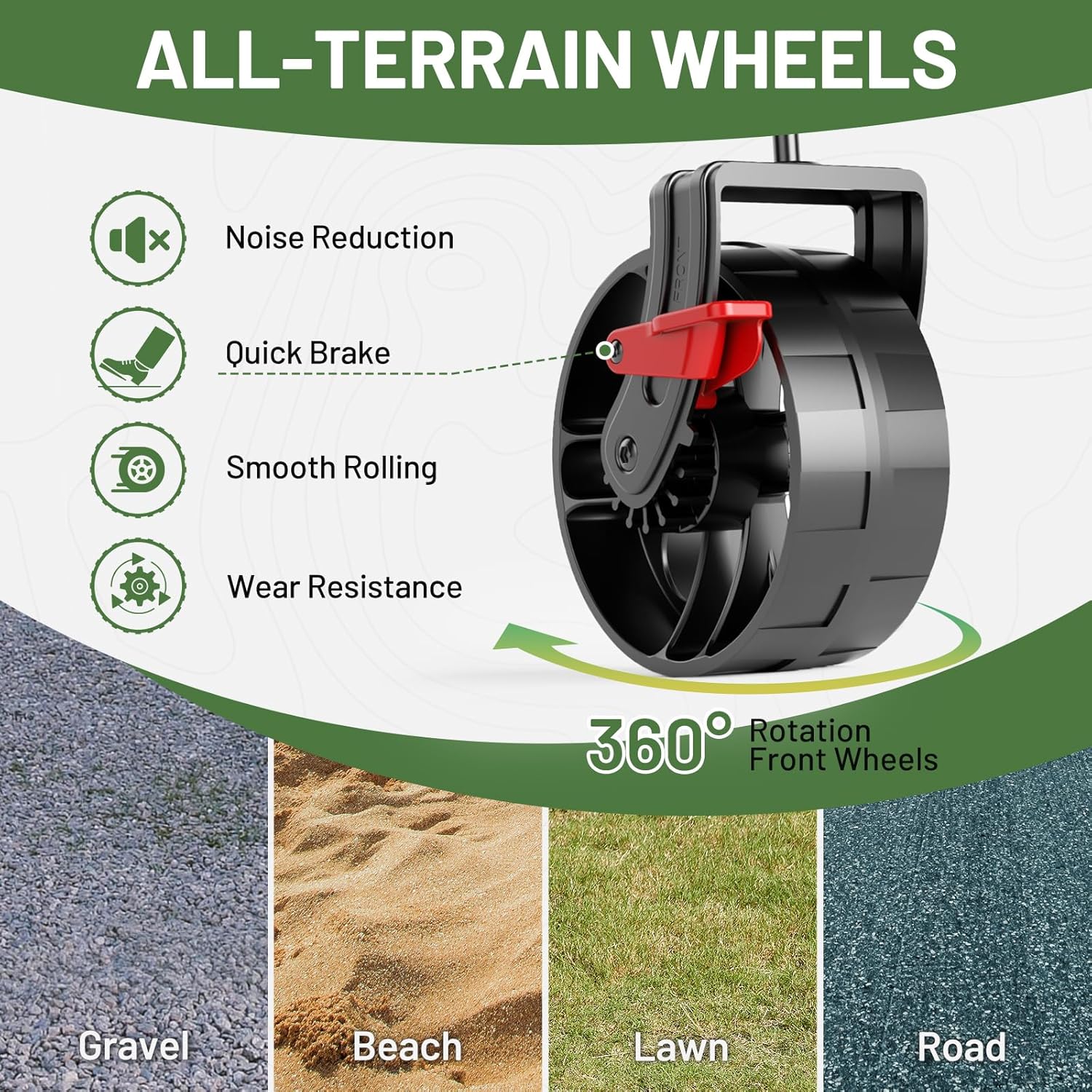 Chariot pliable à deux étages de grande capacité de 400 L avec freins, chariot extra-long de 54 pouces, chariot pliable robuste de 450 livres