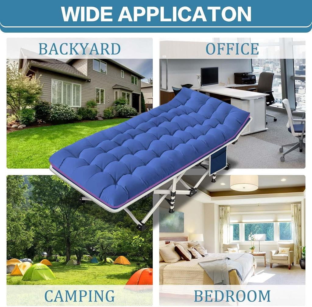 Lot de 2 lits de camp avec matelas, lit pliant confortable et robuste pour bébé