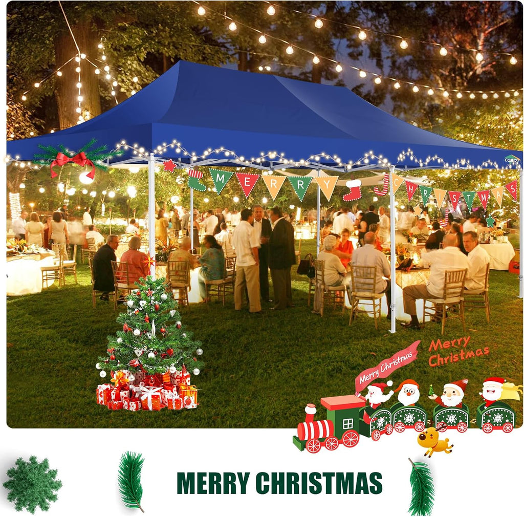 Tente pop-up robuste COBIZI 10x20 avec 6 parois latérales, facile à installer