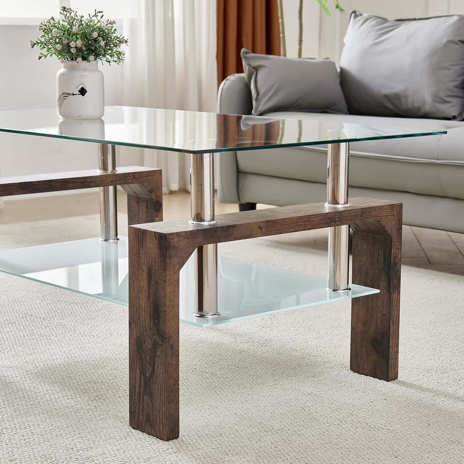 Table basse rectangulaire de salon, table basse d'appoint moderne