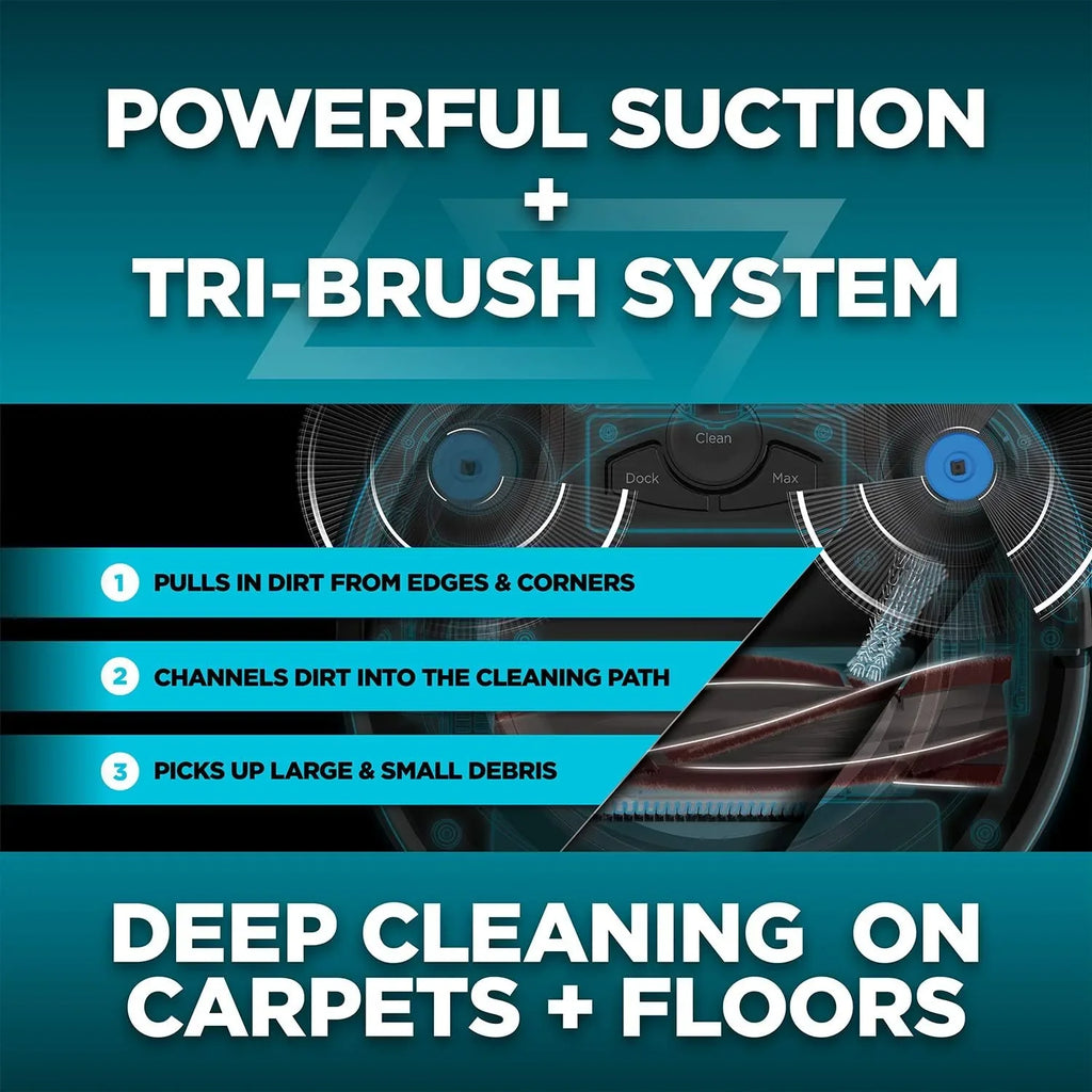 Aspirateur robot IA avec base à vidage automatique XL HEPA, sans sac, autonomie de 60 jours, navigation LiDAR