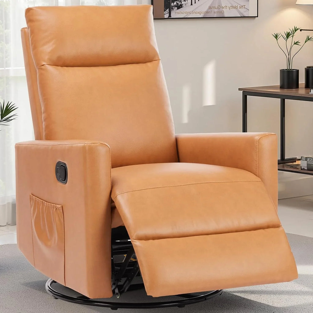 Fauteuil à bascule pivotant à dossier haut avec repose-pieds, fauteuil bébé rembourré avec siège profond et confortable