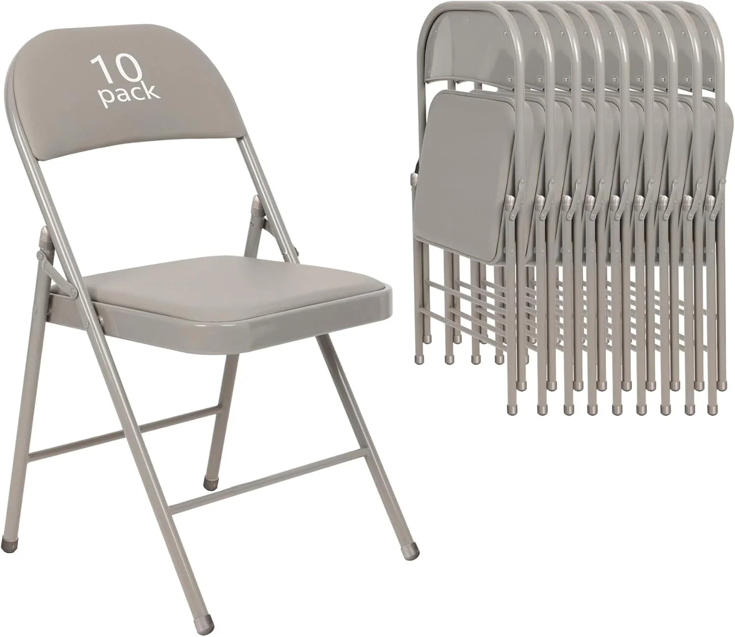 Lot de 6 chaises pliantes noires avec chaises en cuir pour événements intérieurs et extérieurs, chaises rembourrées pour bureau, mariage, fête