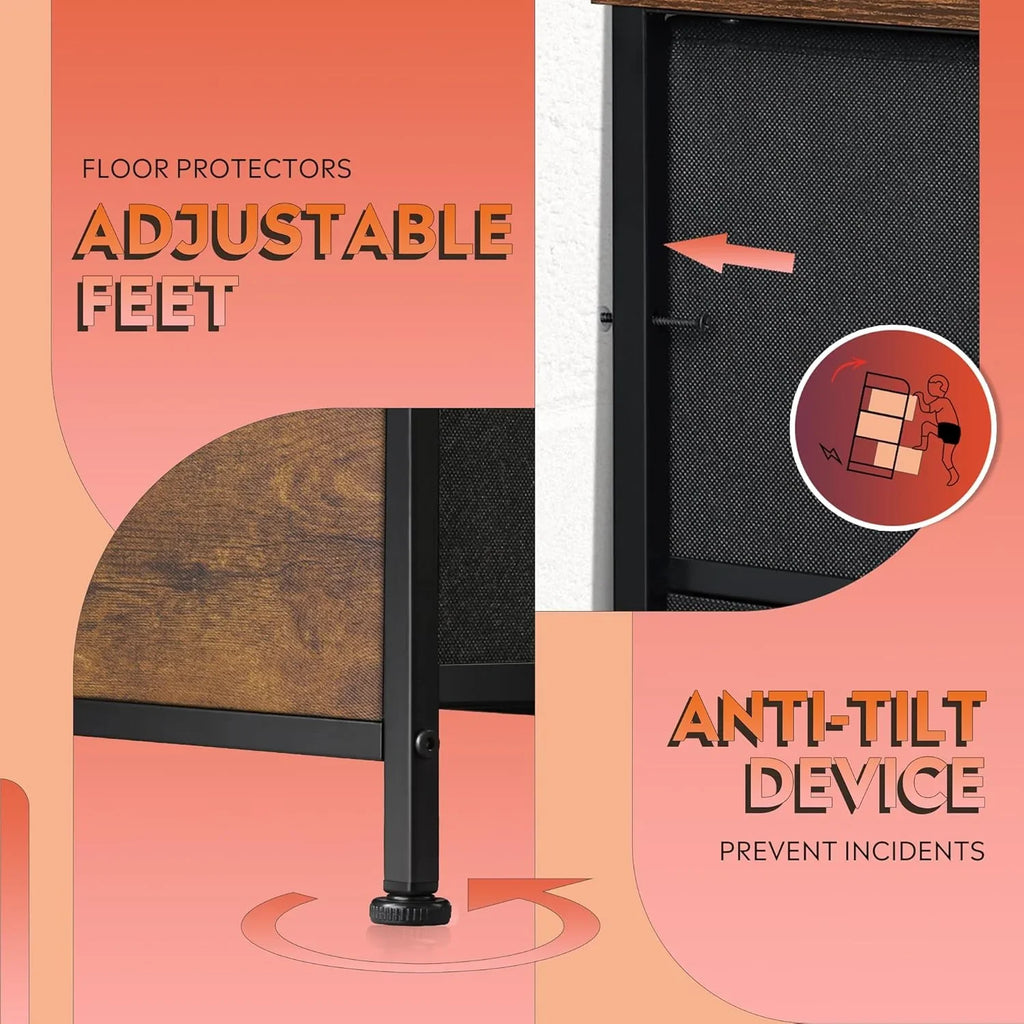 Meuble de rangement WLIVE avec 13 bacs en tissu, tiroirs de rangement avec cadre en acier, grande tour de rangement pour salon, couloir, bureau, noir anthracite