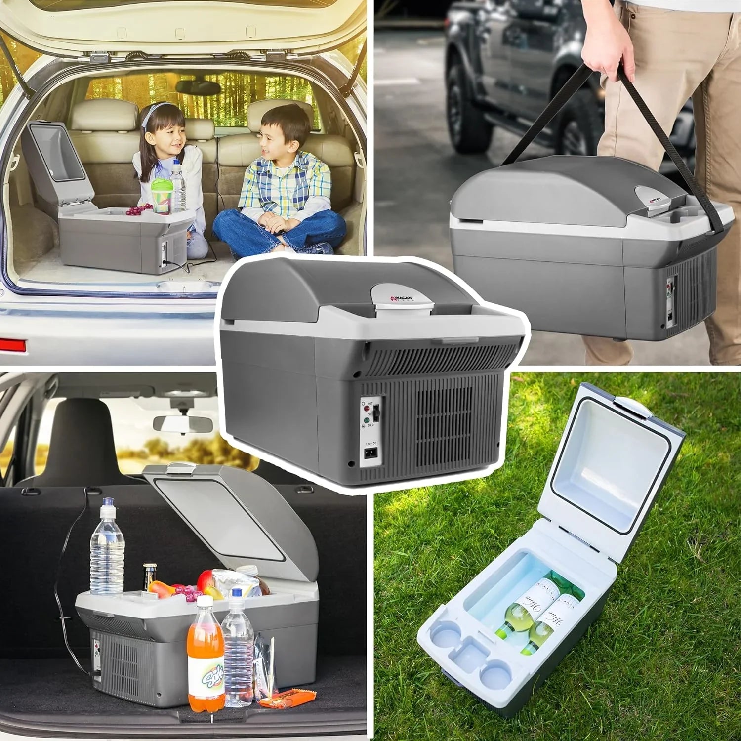 Glacière/chauffage thermoélectrique personnel, capacité de 14 litres, glacière électrique portable pour voiture avec 12/24 V CC, réfrigérateur compact 12 V