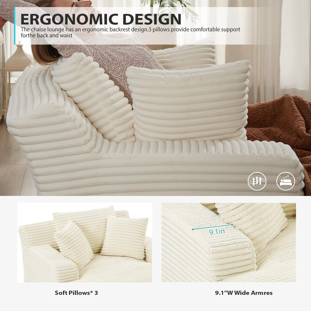 Fauteuil inclinable d'intérieur de 50 pouces, canapé-lit surdimensionné en velours côtelé, fauteuil de lecture à couchage profond, canapé nuage, canapé de salon