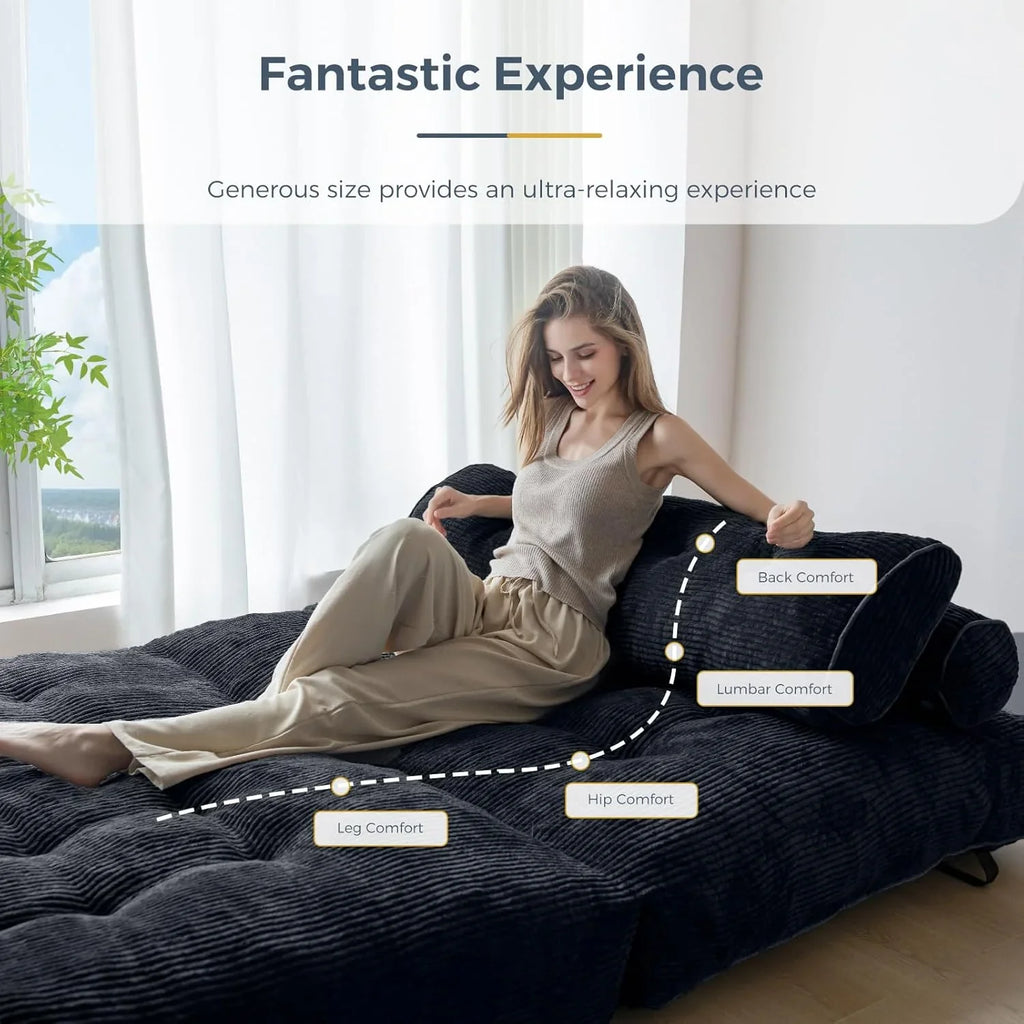 Canapé-lit pliant MAXYOYO, fauteuil convertible avec oreiller, matelas pliable avec support dorsal, fauteuil-lit pliant portable