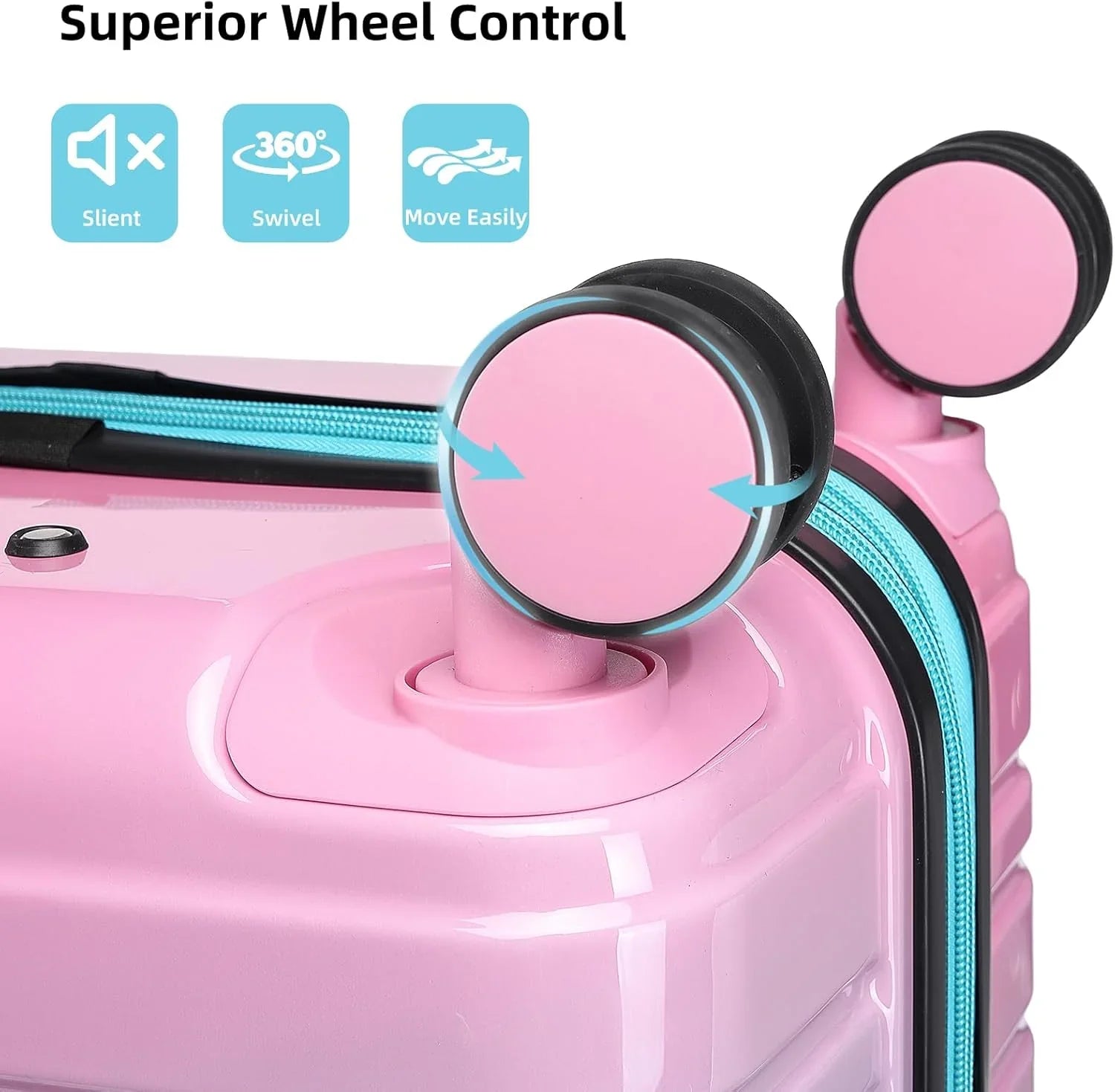 Ensemble de bagages 6 pièces, ensemble de valises rigides extensibles avec roulettes pivotantes, ensemble de bagages à roulettes légers