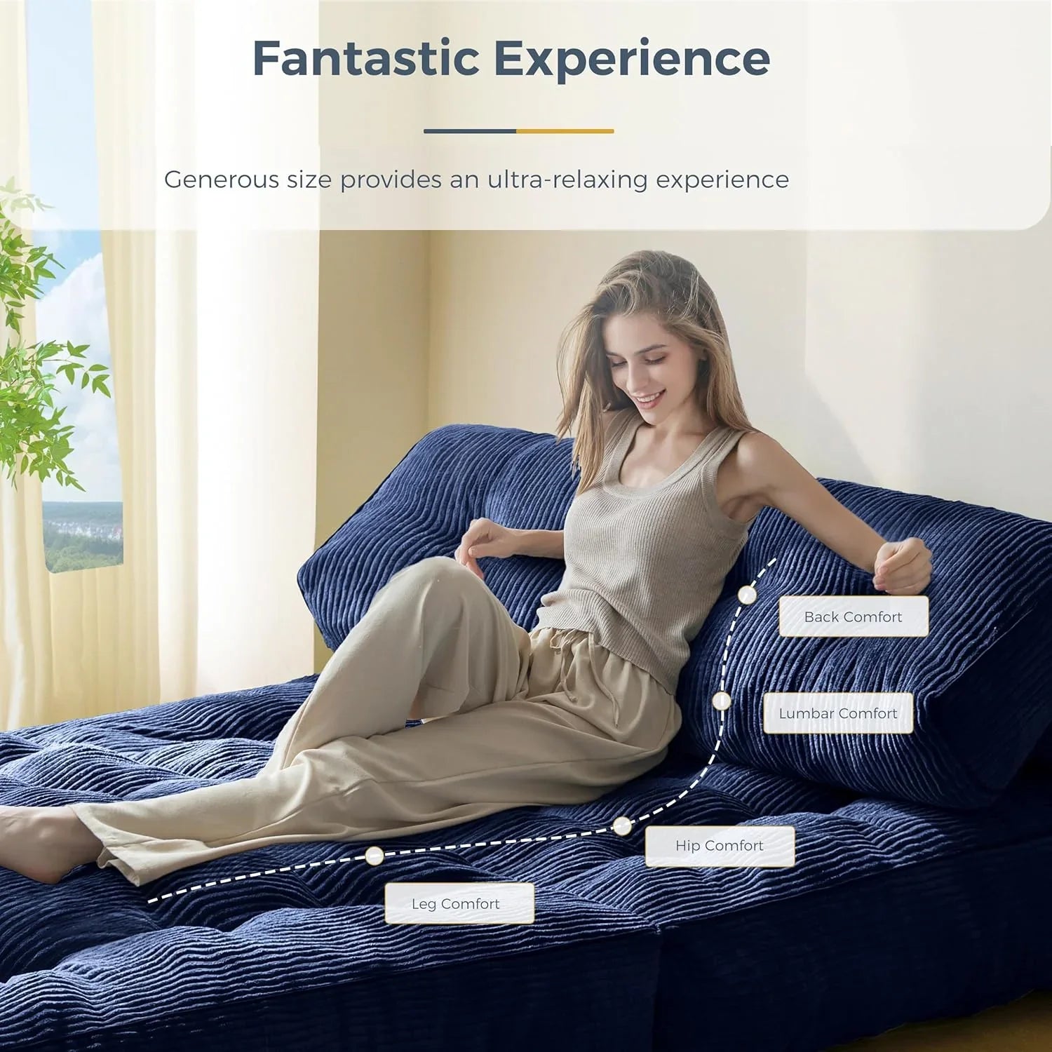 Canapé-lit pliant MAXYOYO, fauteuil convertible avec oreiller, matelas pliable avec support dorsal, fauteuil-lit pliant portable