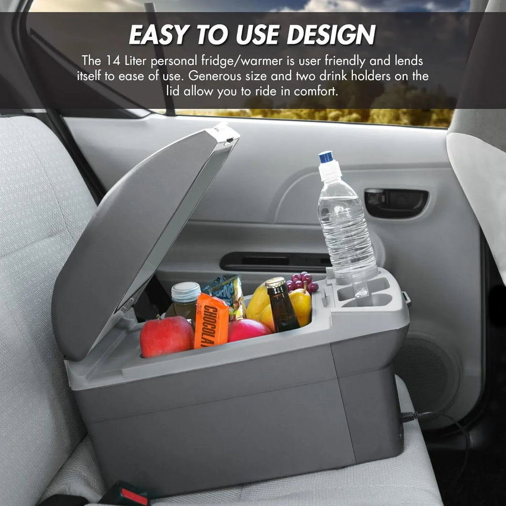 Glacière/chauffage thermoélectrique personnel, capacité de 14 litres, glacière électrique portable pour voiture avec 12/24 V CC, réfrigérateur compact 12 V