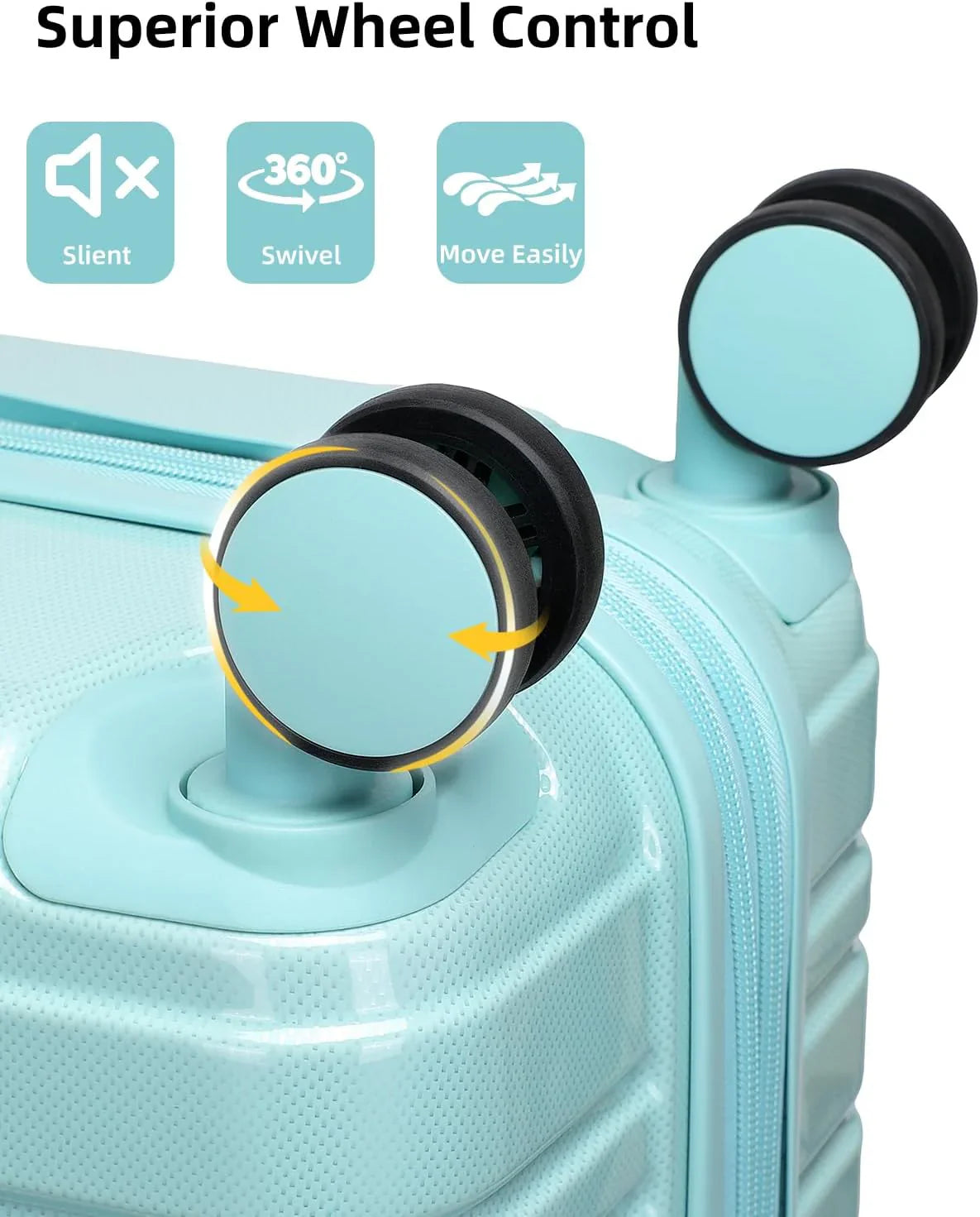 Ensemble de bagages 6 pièces, ensemble de valises rigides extensibles avec roulettes pivotantes, ensemble de bagages à roulettes légers