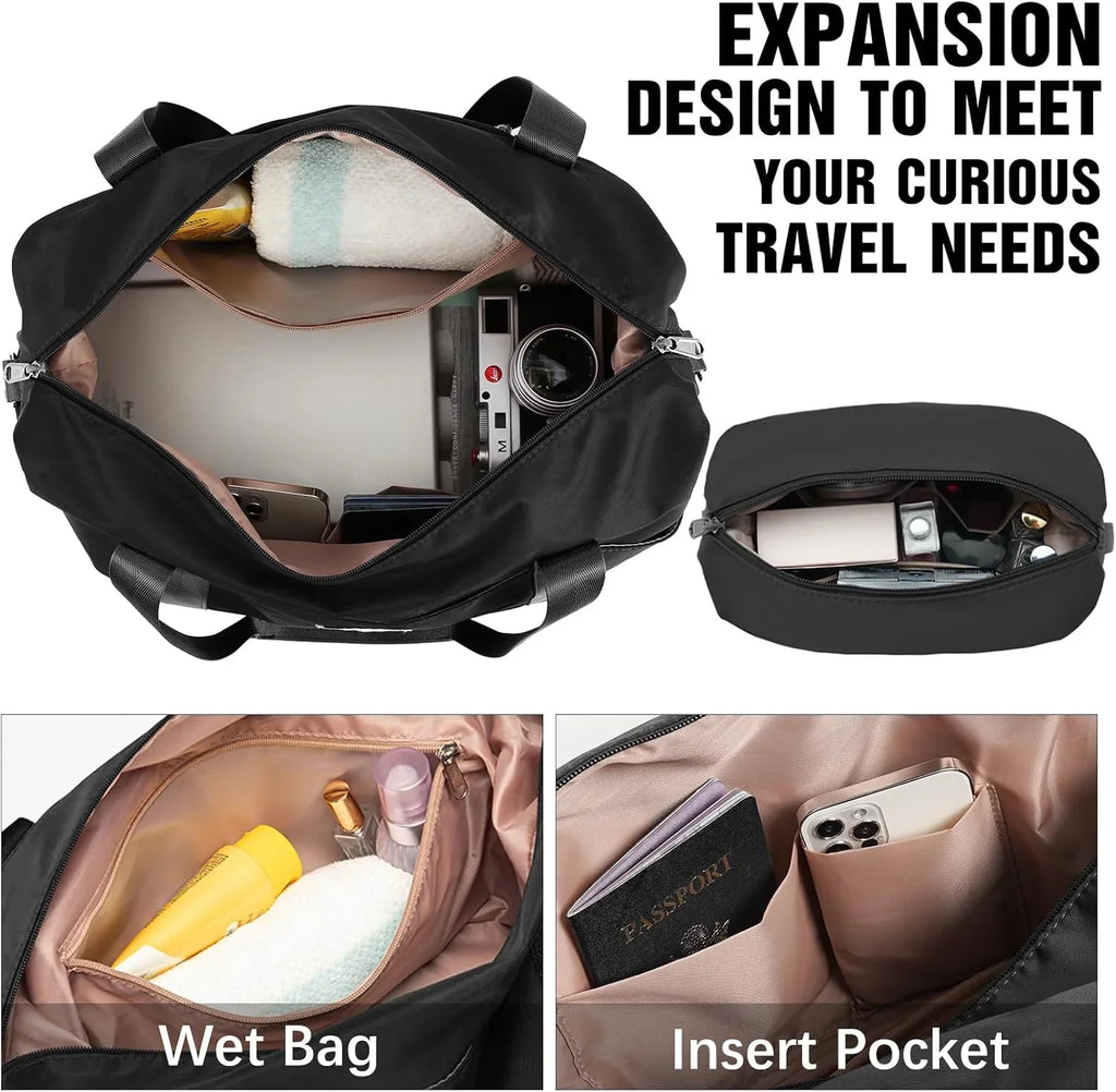 Ensemble de bagages LONG VACANCES 6 pièces : valise cabine rigide en ABS et PC, roulettes pivotantes et fermeture éclair YKK, cadenas TSA