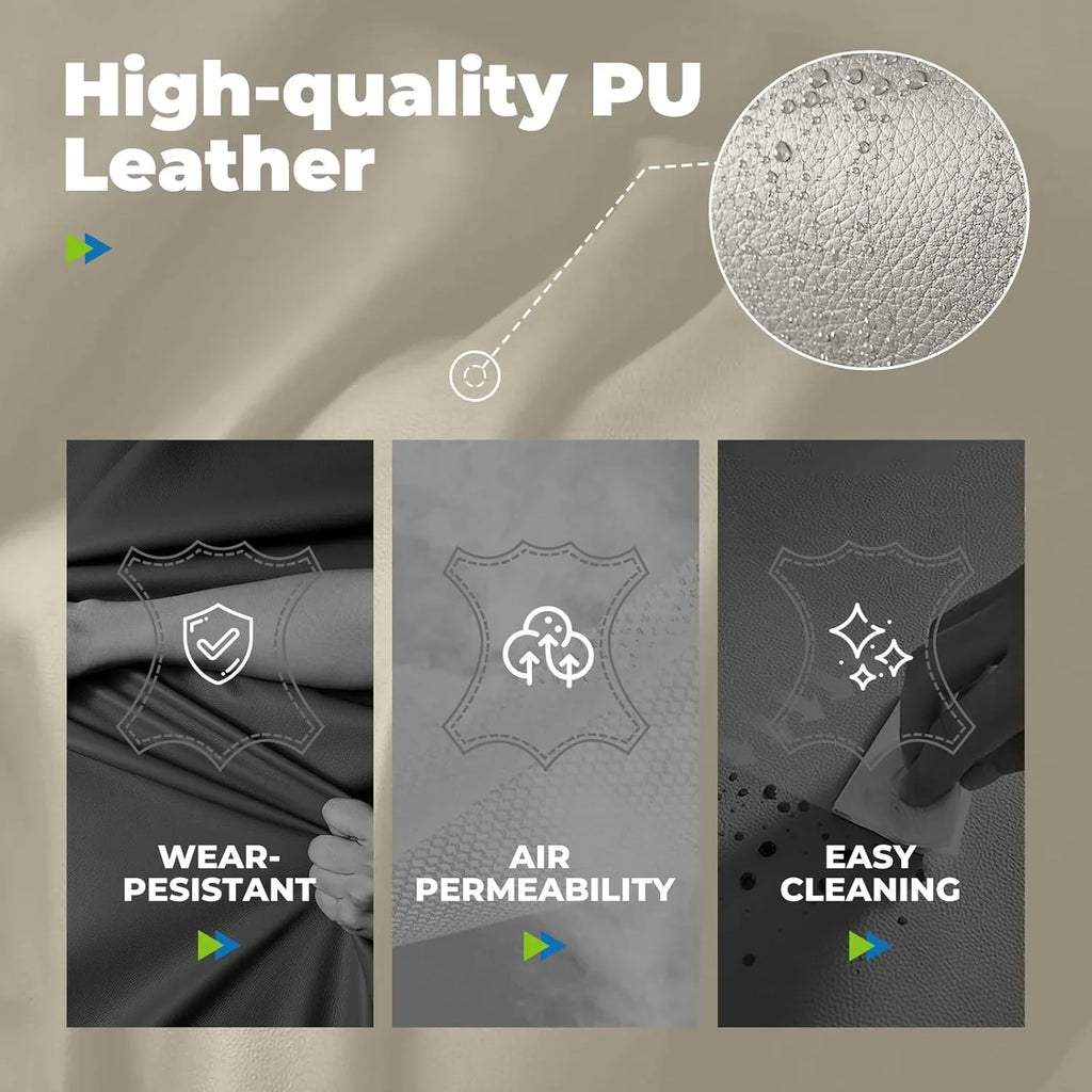 Grande chaise de bureau à dossier haut, chaise de jeu en cuir à dossier haut avec repose-pieds