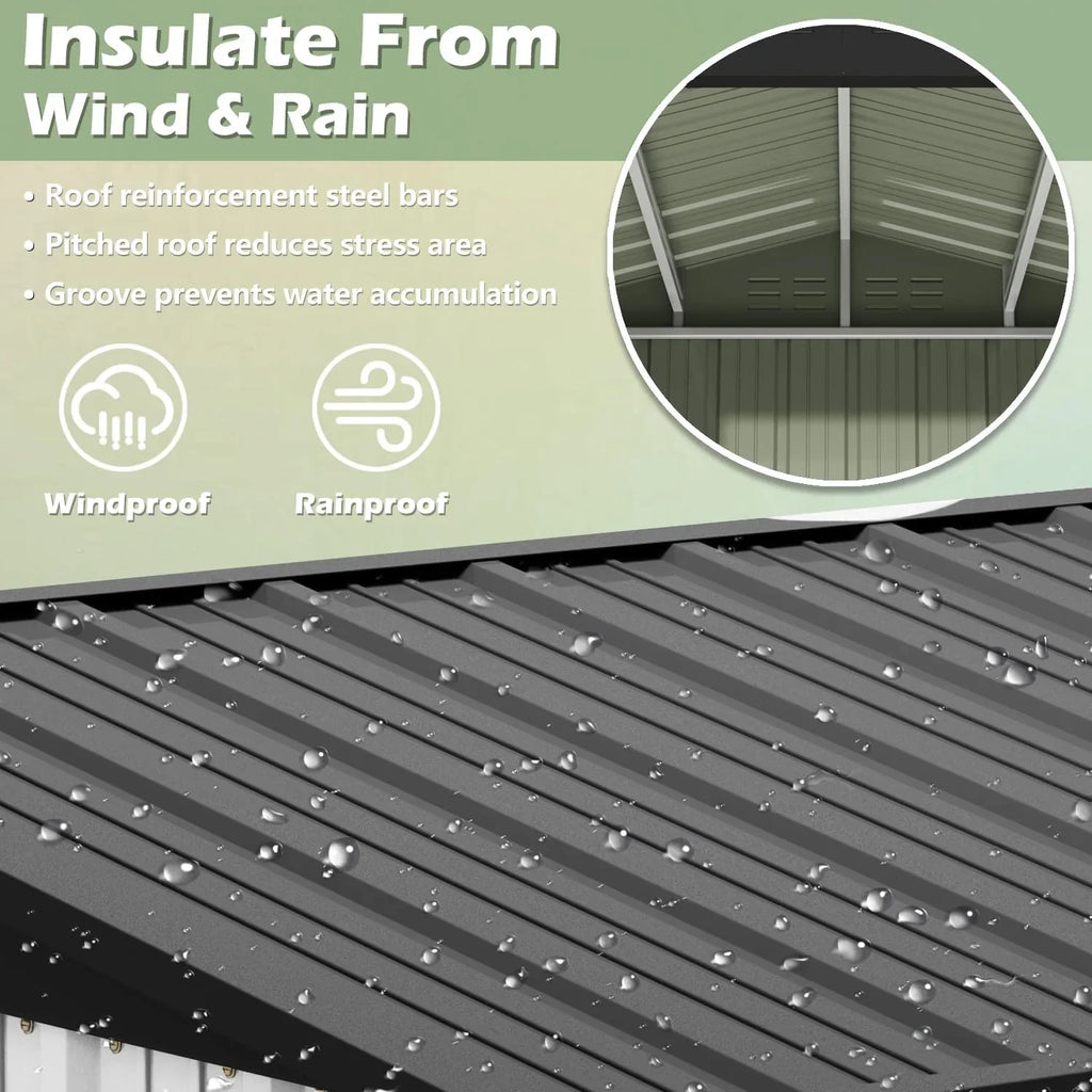 Abri de jardin extérieur Devoko 5 x 3 pi verrouillable en métal