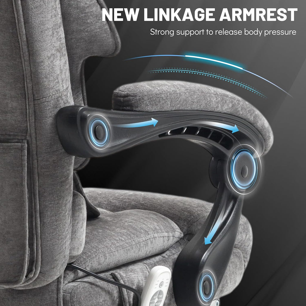 Chaise de bureau de massage avec repose-pieds, grande et haute chaise de bureau en cuir 500 lb