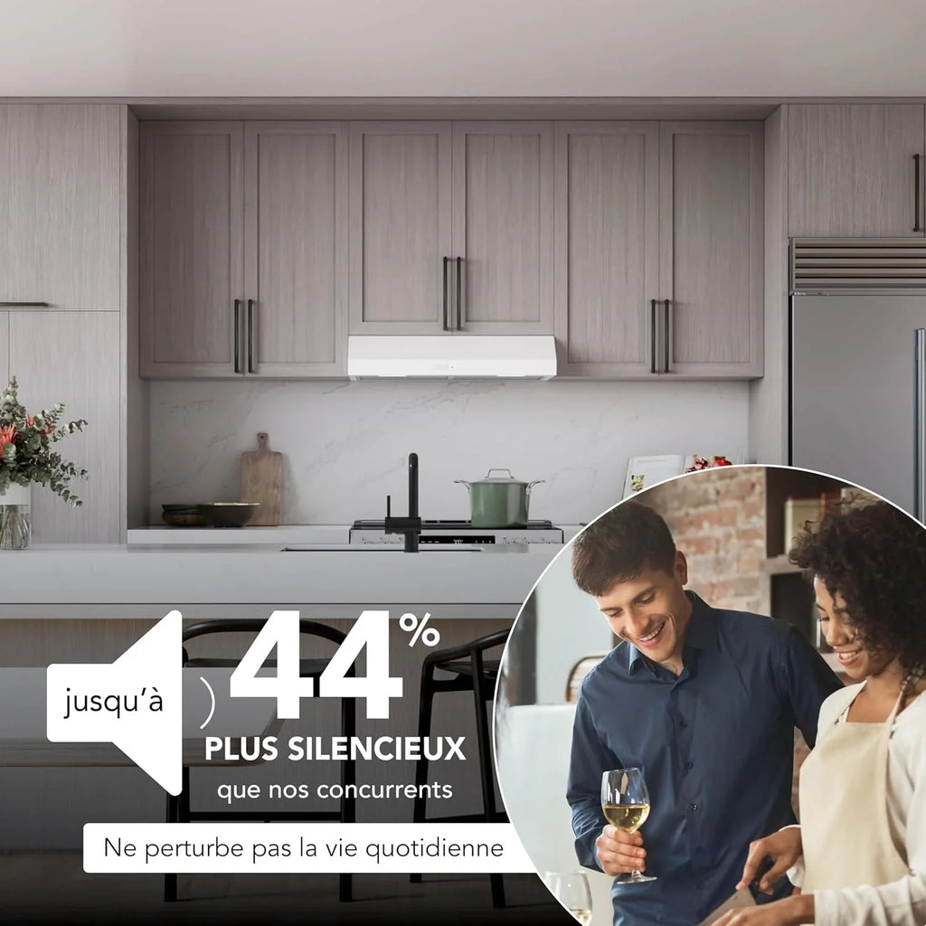 Hotte de cuisinière sous-armoire Broan-NuTone Glacier à trois vitesses avec éclairage DEL, conforme aux normes ADA