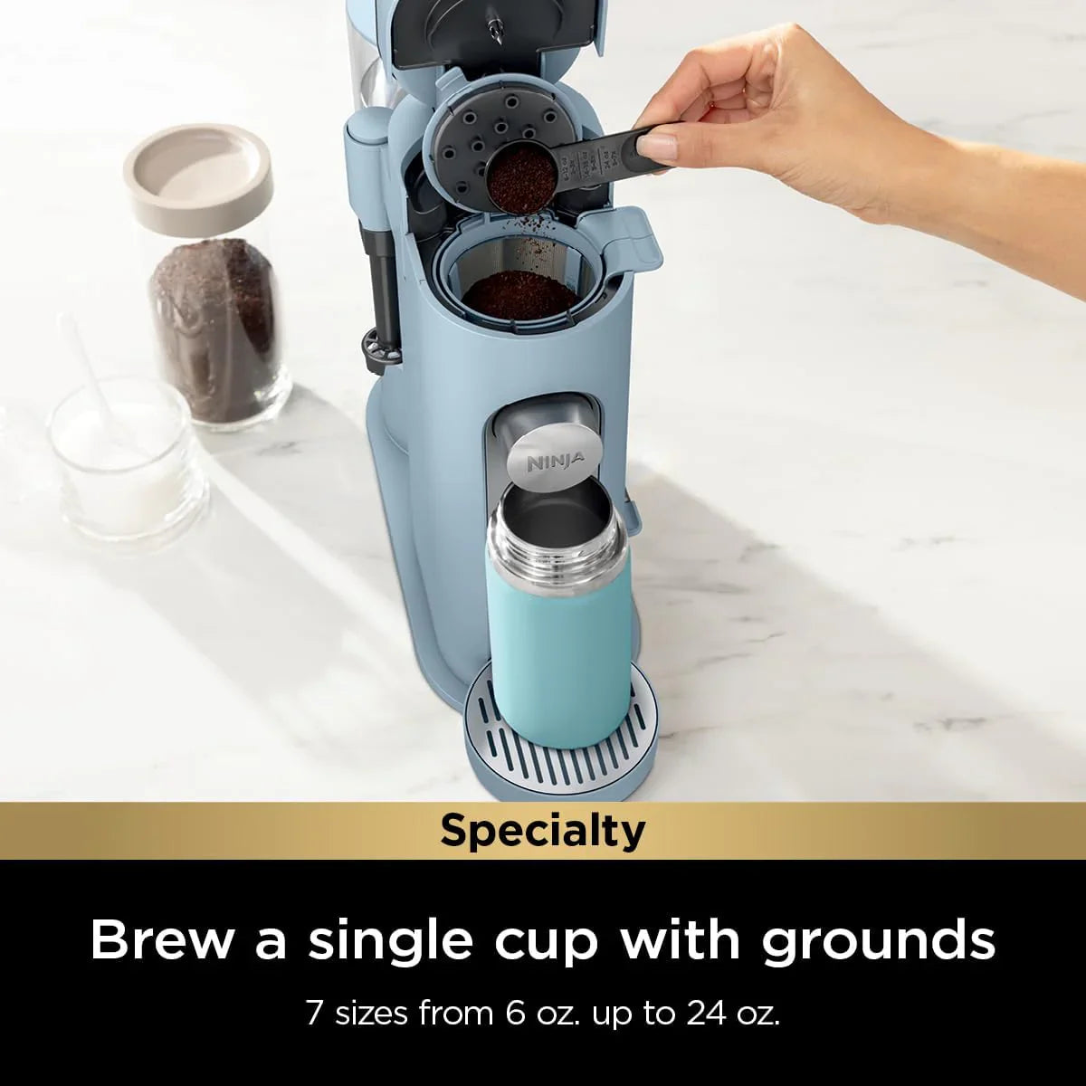 Cafetière mono-tasse Ninja Pods & Grounds, compatible avec les dosettes de café K-Cup