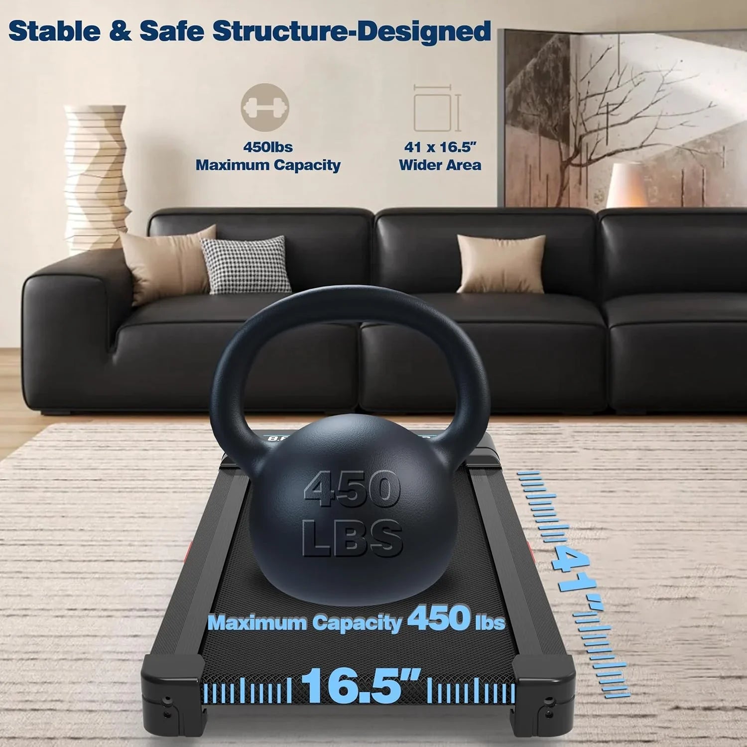 Tapis de course compact d'alpinisme à domicile, écran LED, haut-parleur Bluetooth