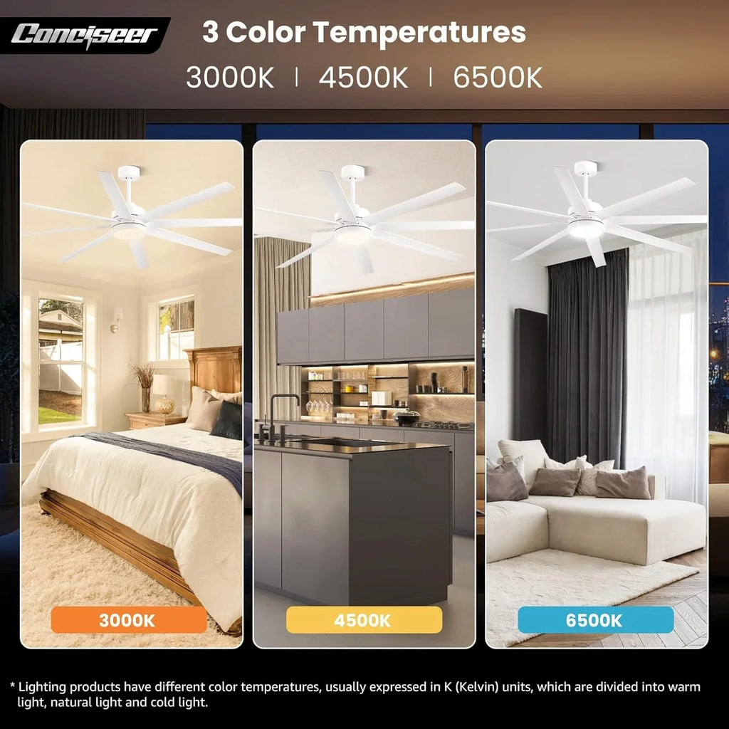 Ventilateur de plafond moderne 72 pouces chambre salon bibliothèque café extérieur/industriel