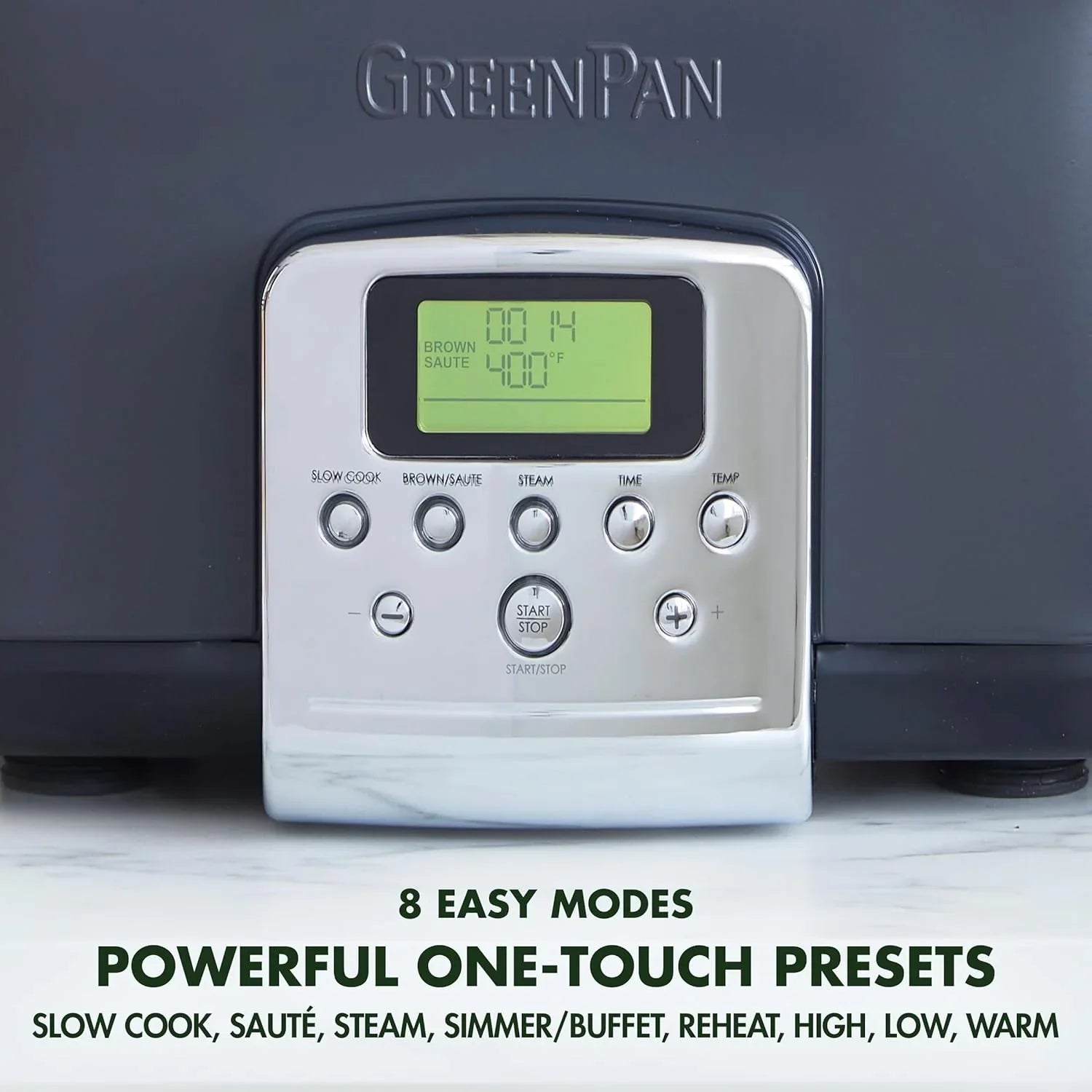 Mijoteuse électrique programmable 8 en 1 de 6 litres avec couvercle lavable au lave-vaisselle et base amovible