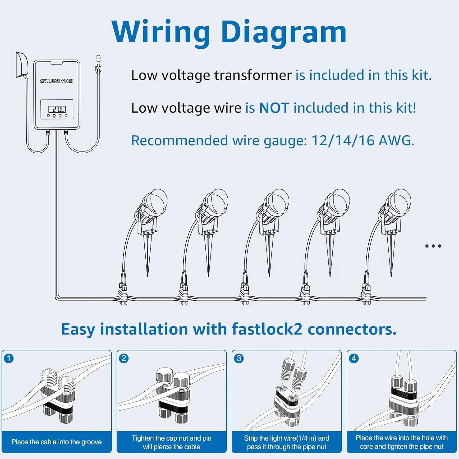 Kit d'éclairage paysager à LED, lumières de paysage imperméables à changement de couleur