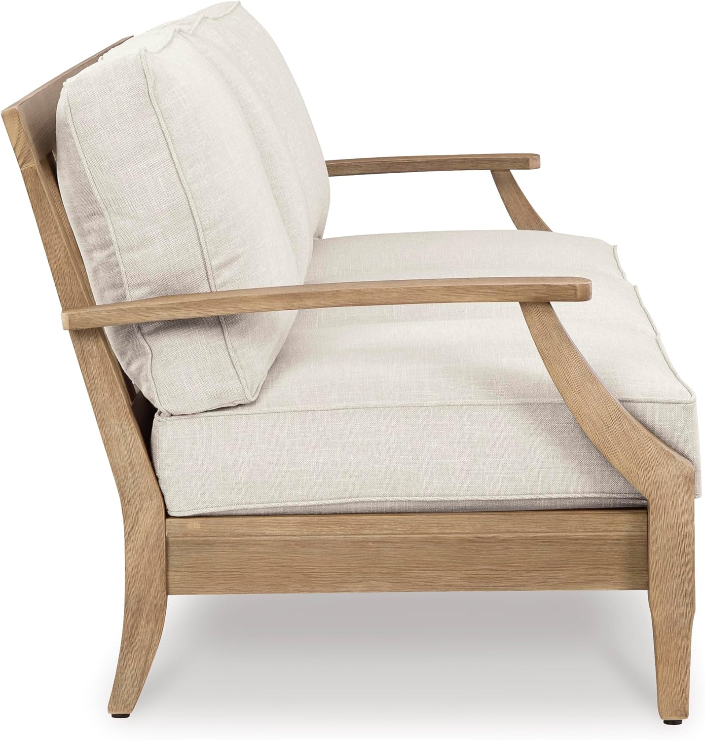 Terrasse extérieure avec vue sur la côte et canapé en eucalyptus