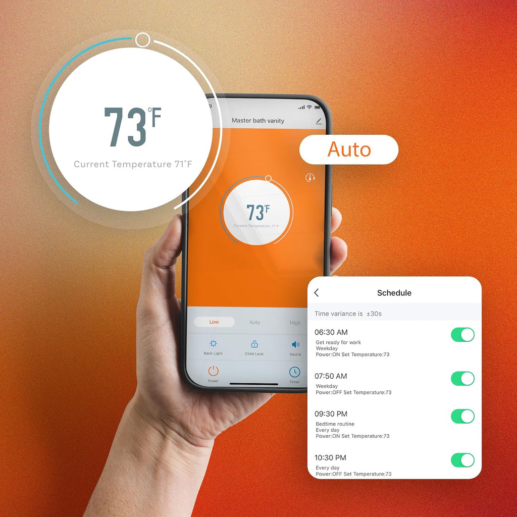 Chauffage infrarouge mural Wi-Fi HS-1500-PHX-WIFI