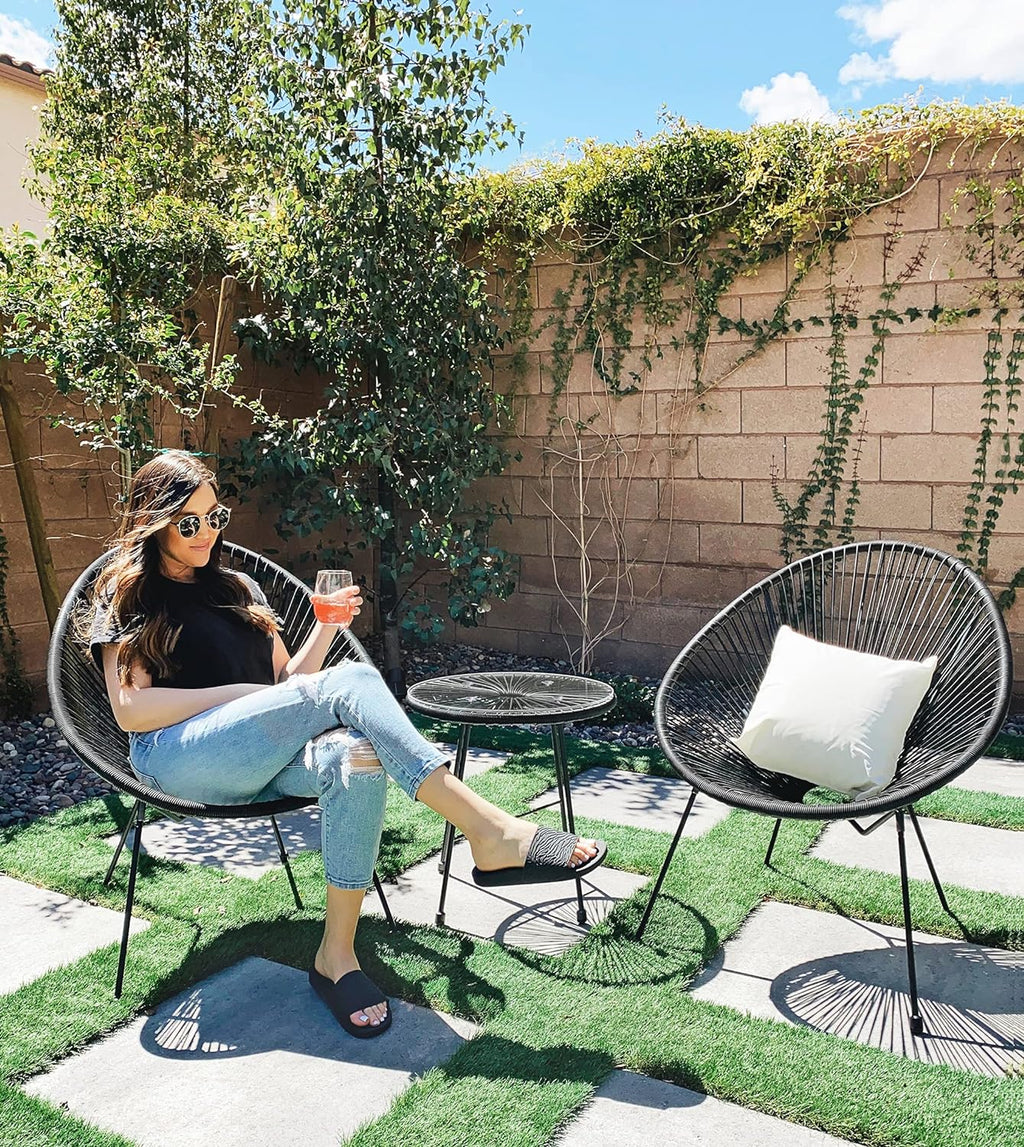 Canapé d'extérieur 2 places avec dossier en rotin synthétique