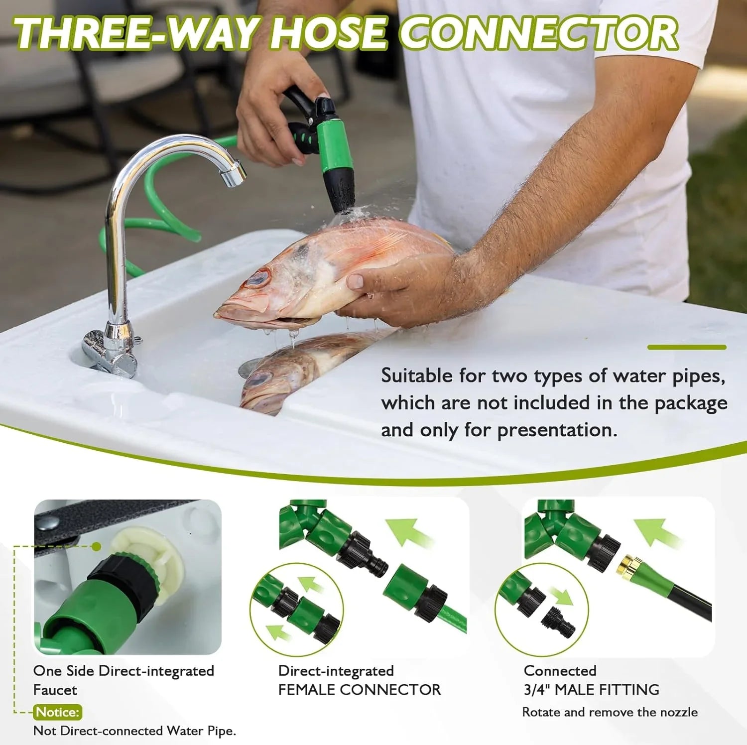 Station de nettoyage de poisson pliable, station d'évier de camping portable, station de nettoyage de filets de poisson d'extérieur